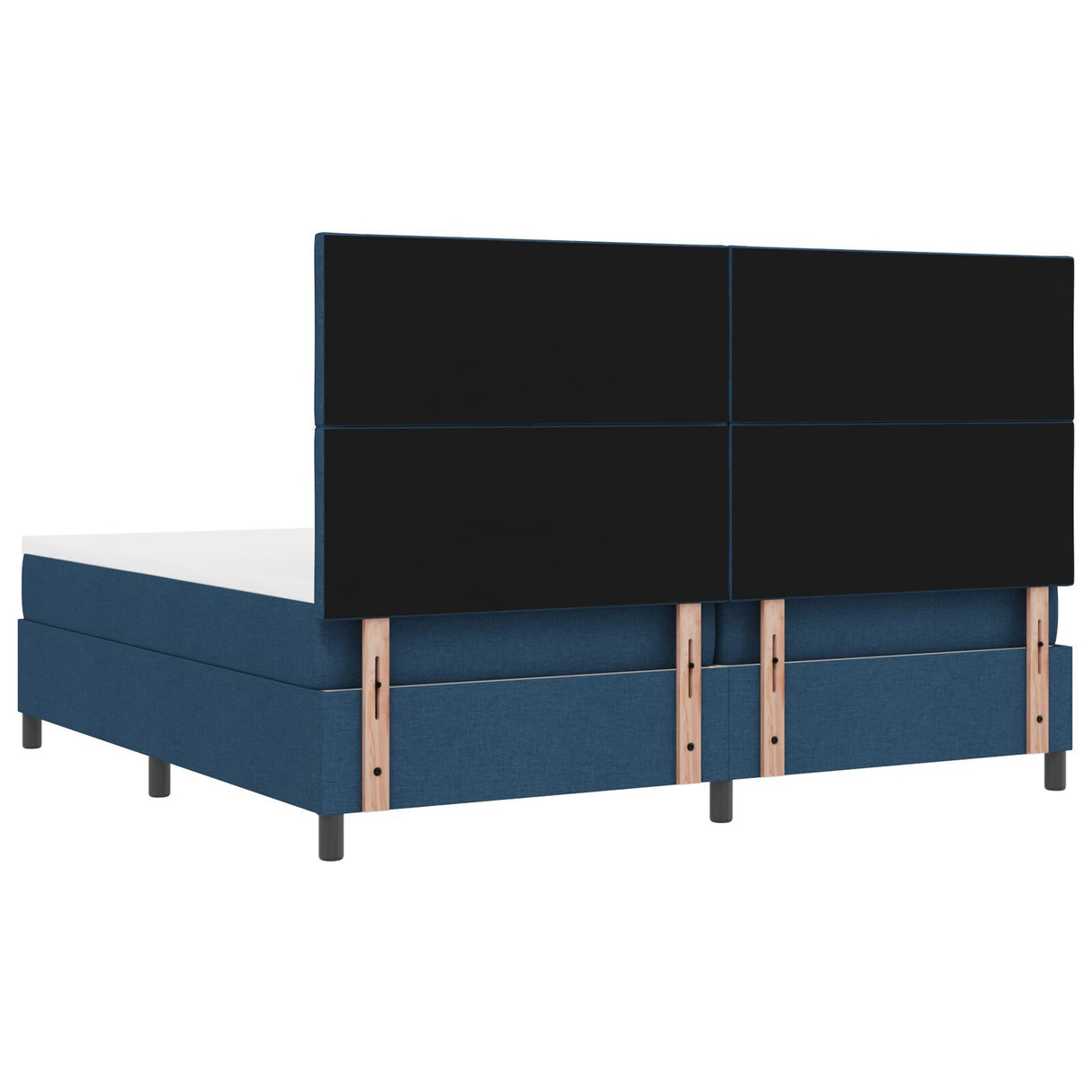 Box Spring Bed With Mattress & Led Blue 200X200 Cm Fabric