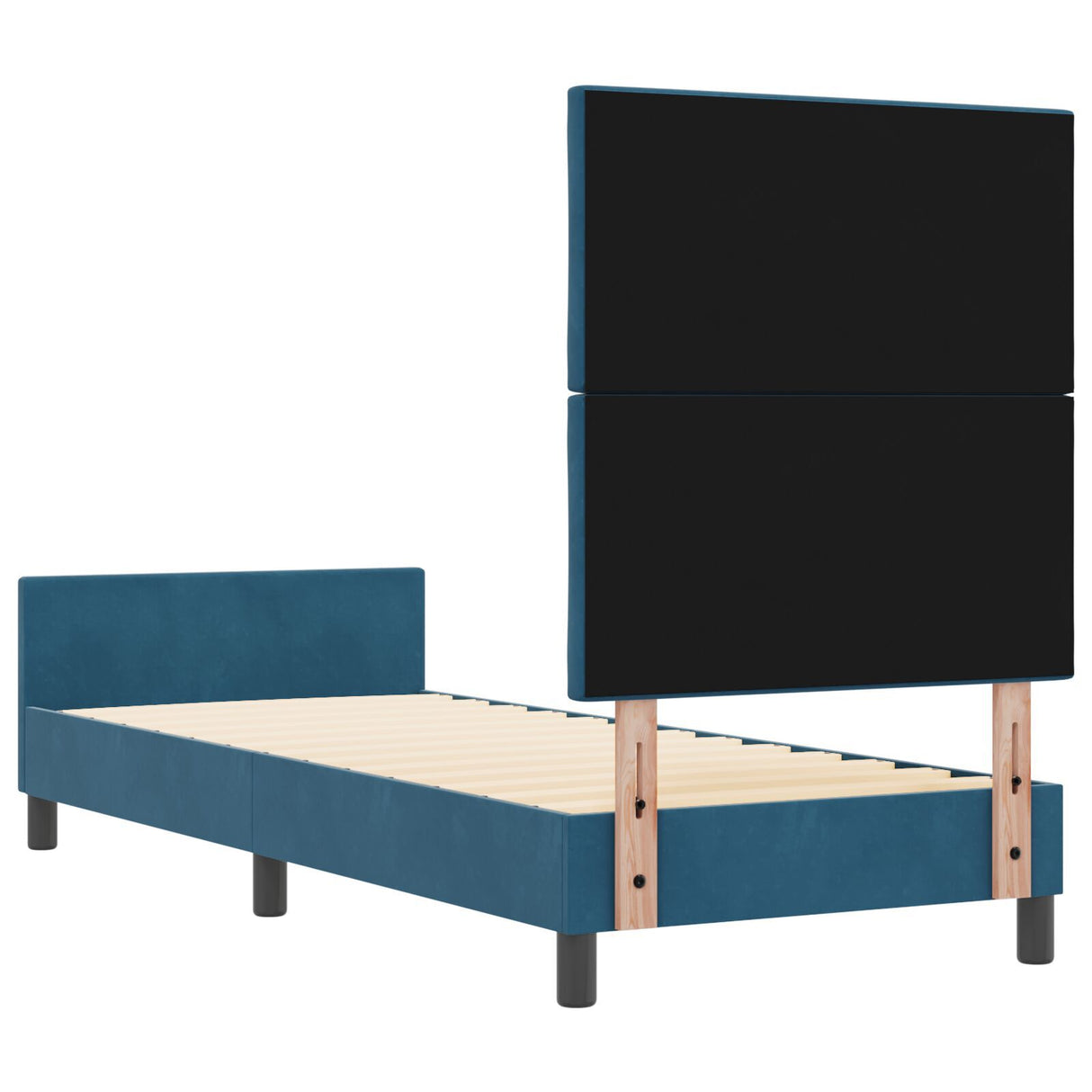 Dark Blue Velvet Bed Frame 80X200 Cm