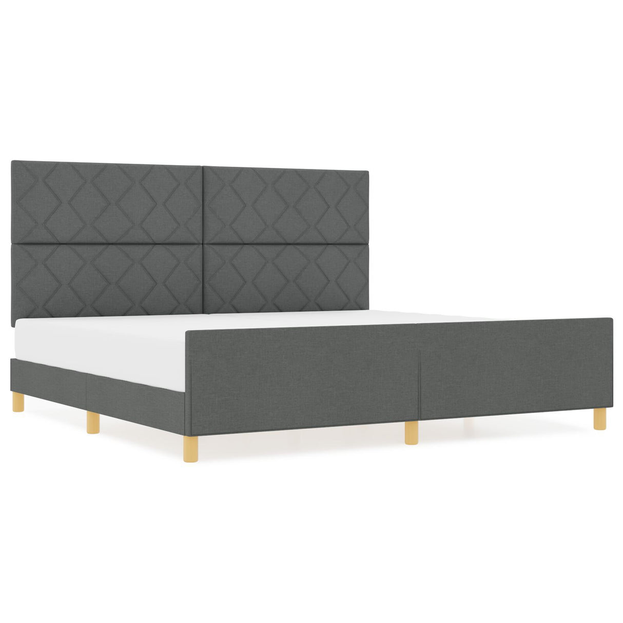 Dark Grey Fabric Bed Frame 200X200 Cm