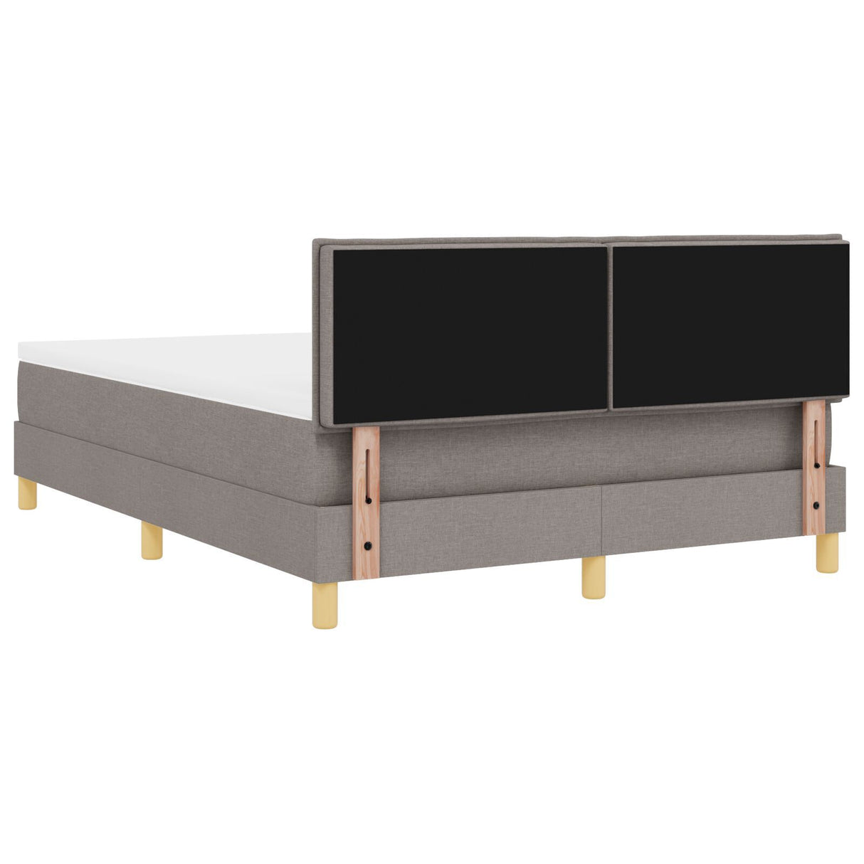 Box Spring Bed With Mattress & Led Taupe 160X200 Cm Fabric