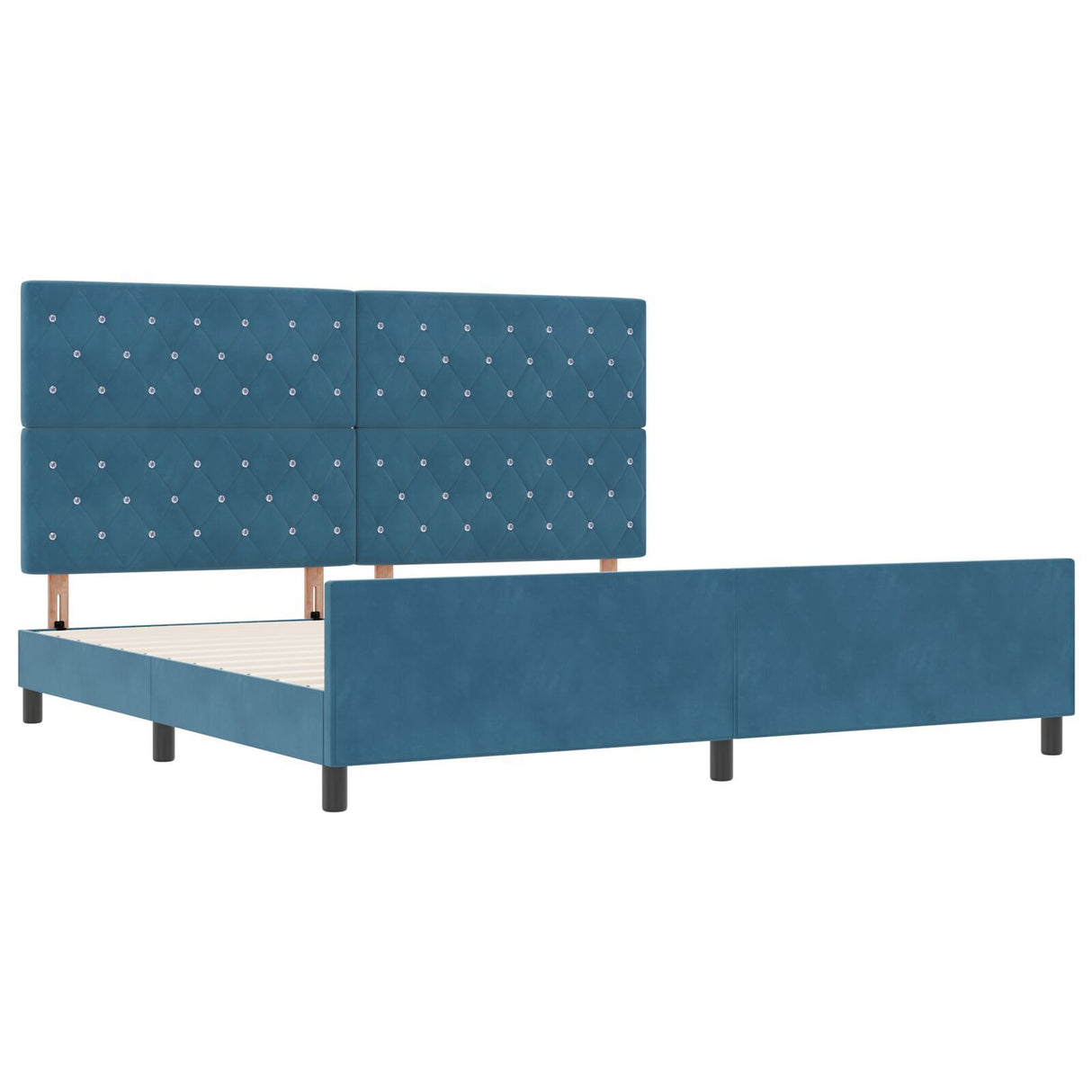 Bed Frame Dark Blue 200X200 Cm Velvet