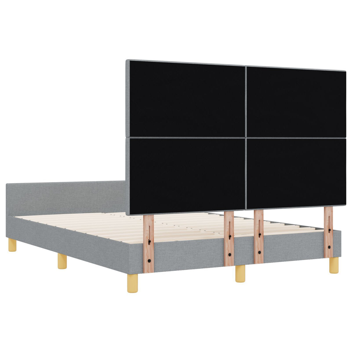 Bed Frame Light Grey 160X200 Cm Fabric