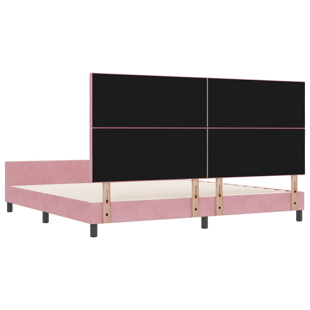Bed Frame Pink 200X200 Cm Velvet