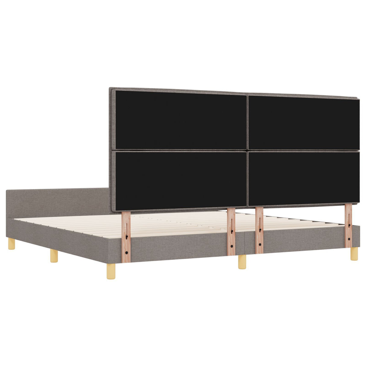 Taupe Fabric Bed Frame 200X200 Cm