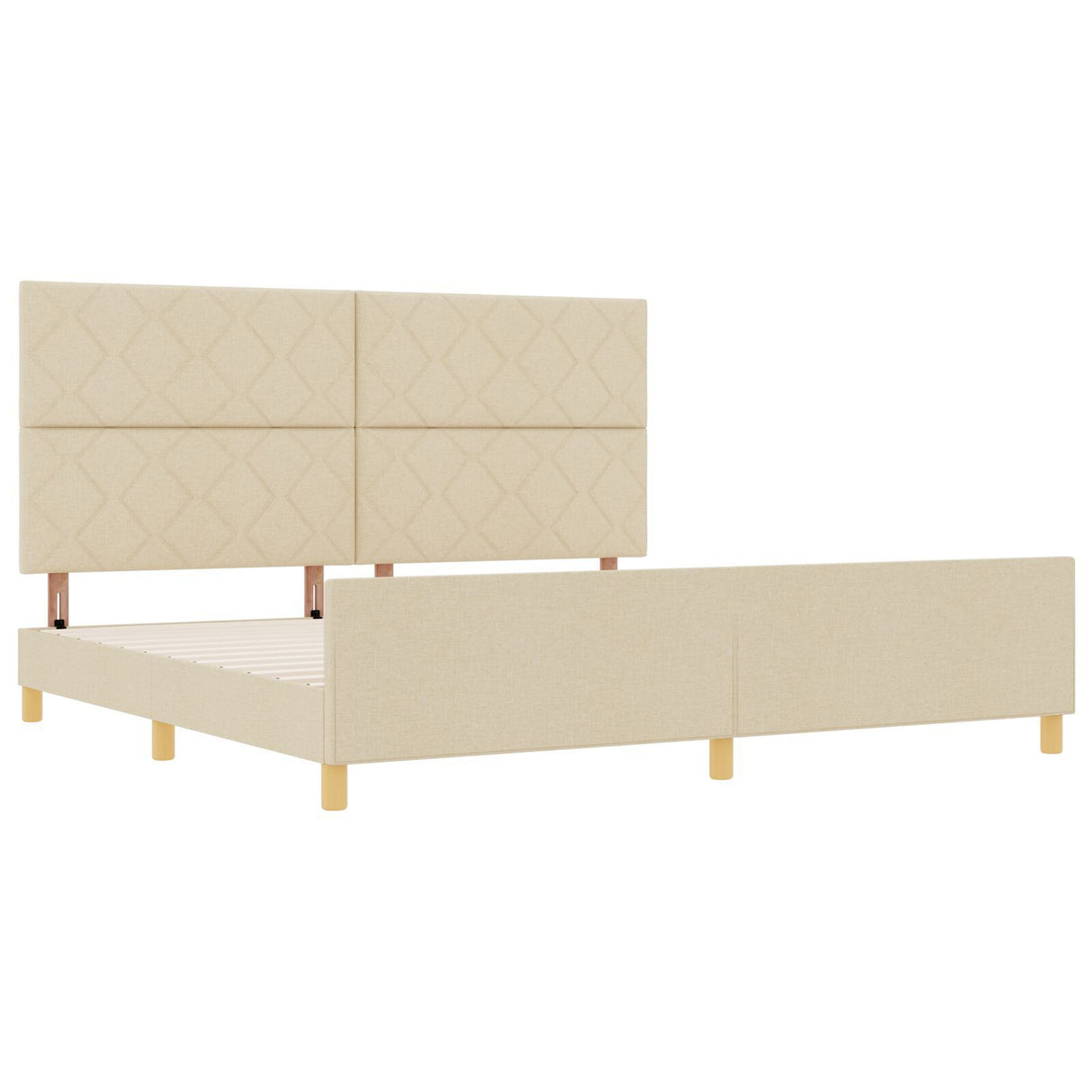 Cream Fabric Bed Frame 200X200 Cm