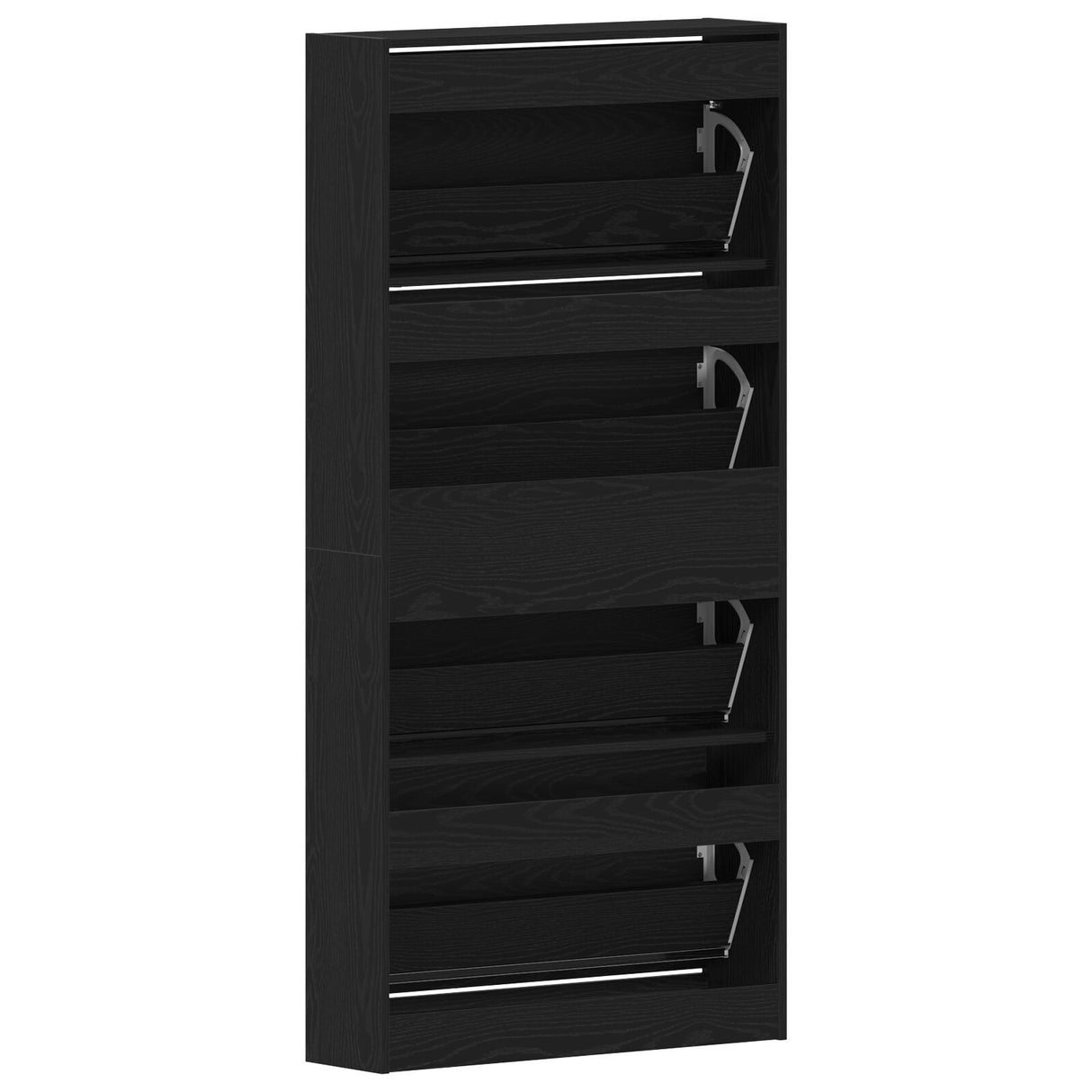 Shoe Cabinet Black Oak Engineered Wood 80 X 21 X 163.5 Cm Durable