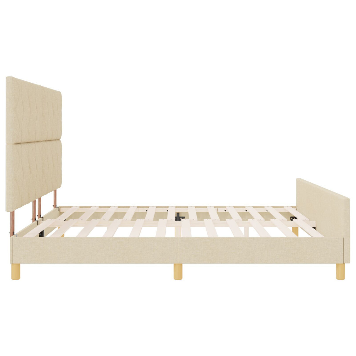 Cream Fabric Bed Frame 200X200 Cm