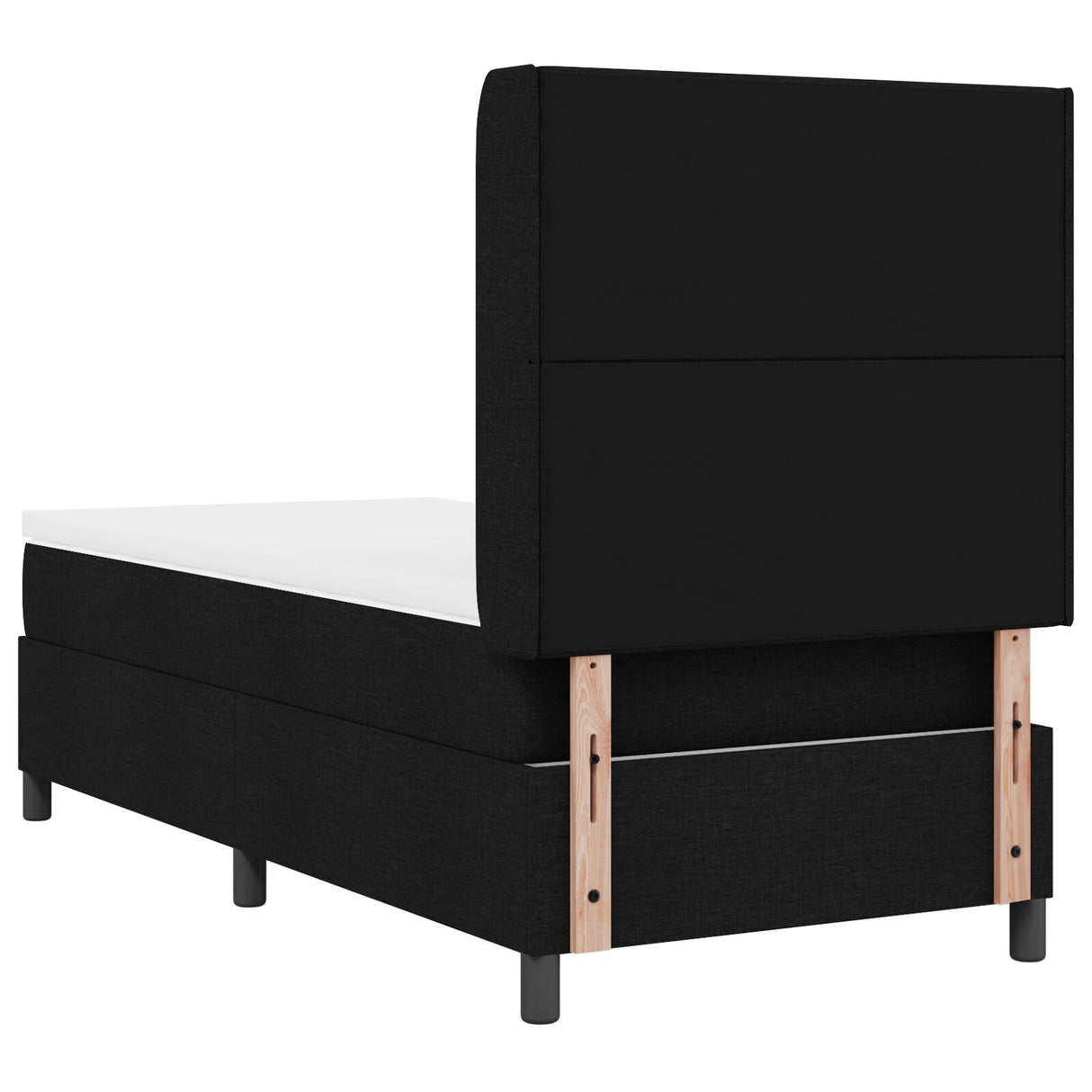 Box Spring Bed With Mattress & Led Black 90X200 Cm Fabric