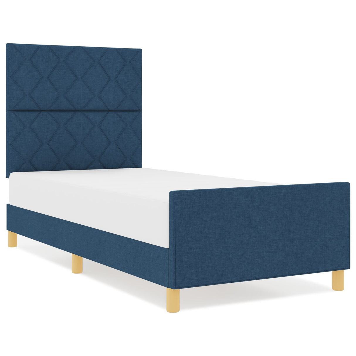 Blue Fabric Bed Frame 90X200 Cm