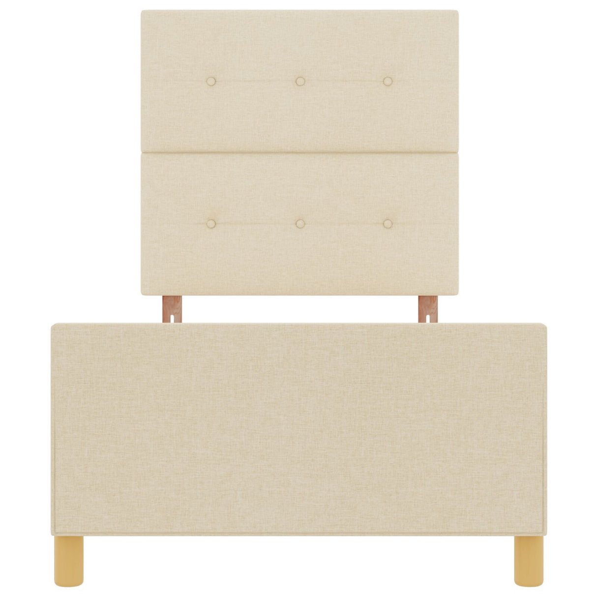 Bed Frame Cream 90X190 Cm Fabric