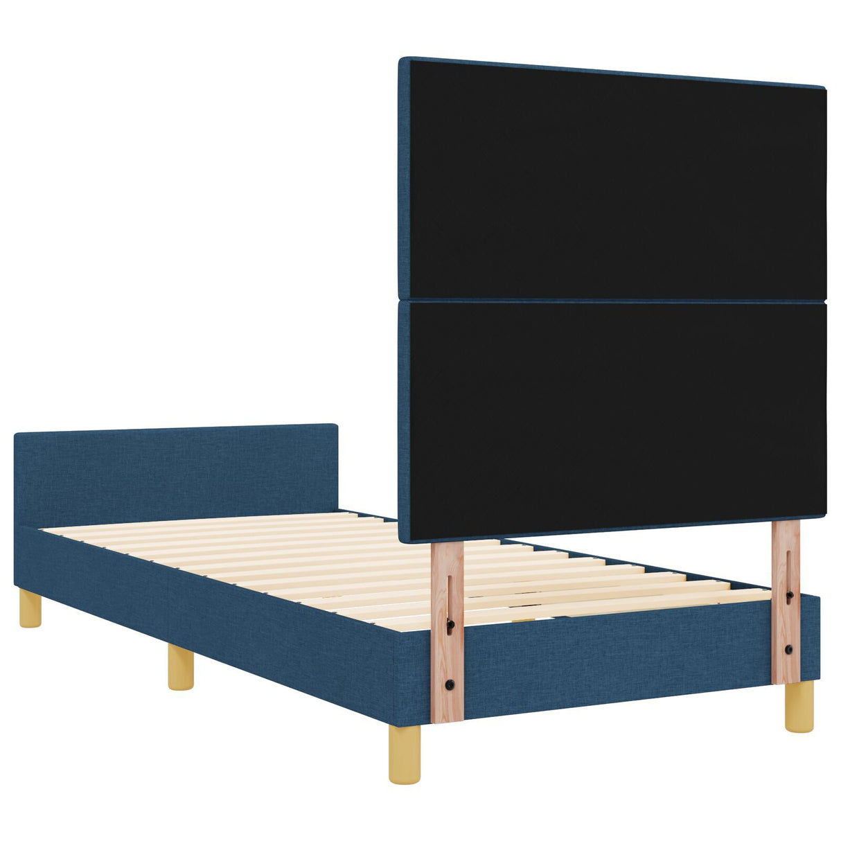 Blue Fabric Bed Frame 90X190 Cm