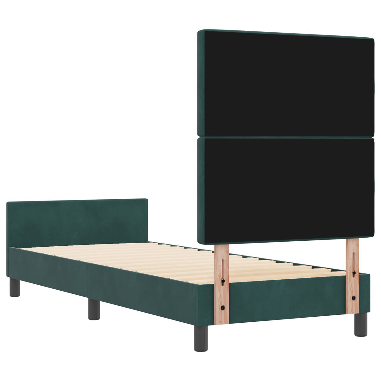 Bed Frame Dark Green 80X200 Cm Velvet