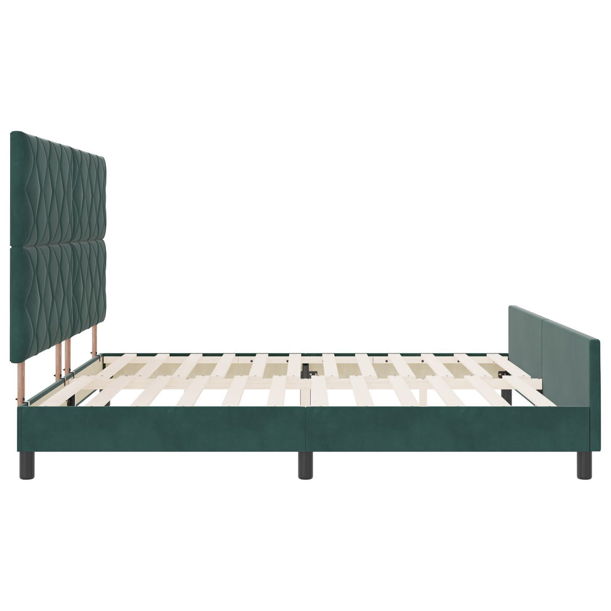 Bed Frame Dark Green 200X200 Cm Velvet