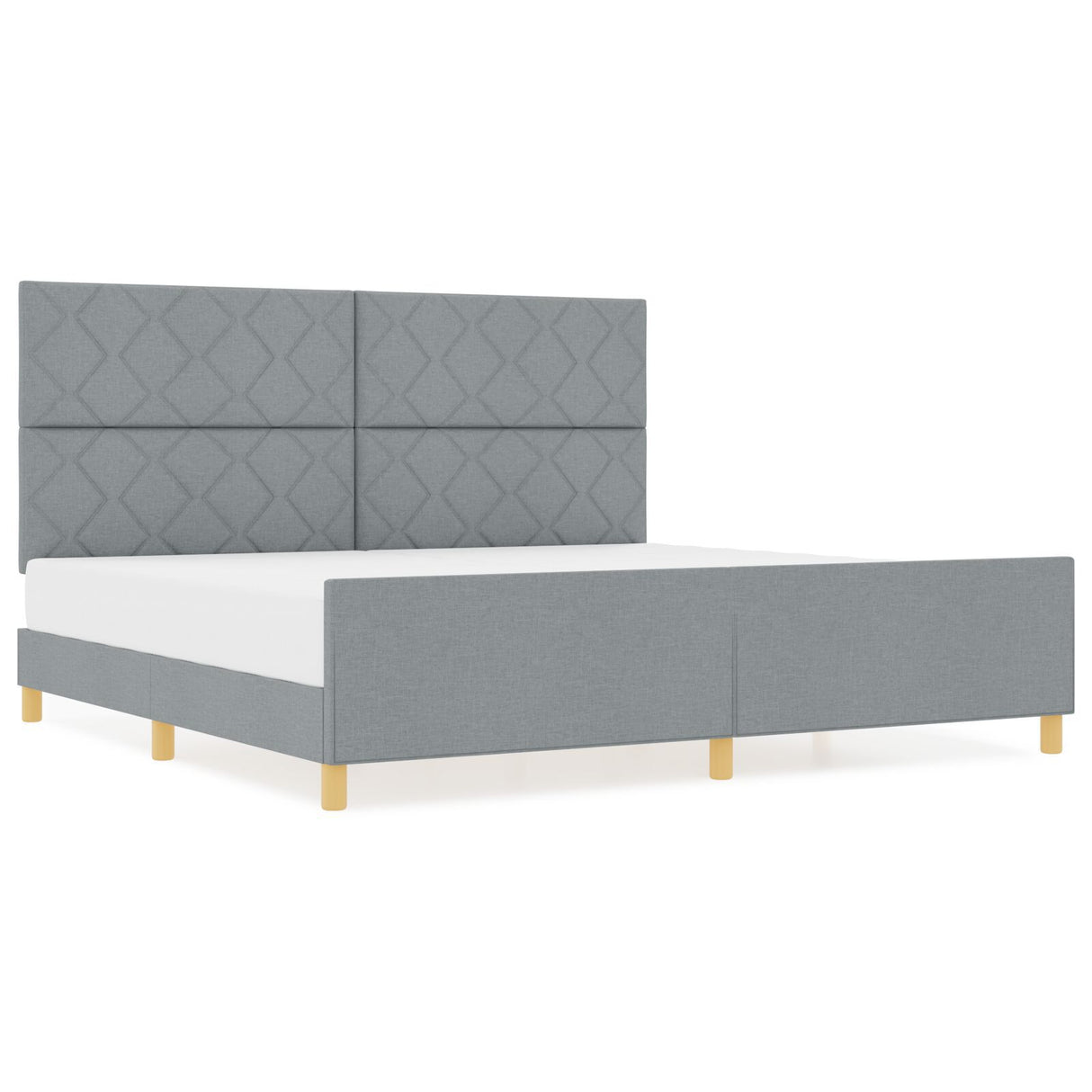 Light Grey Fabric Bed Frame 200X200 Cm