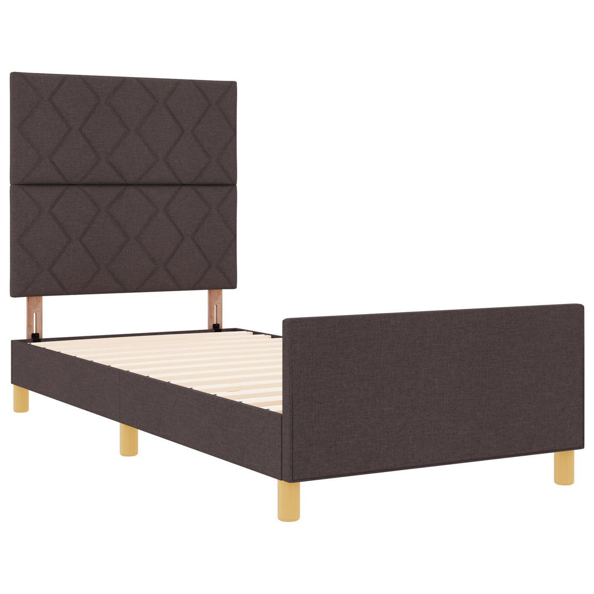 Bed Frame - Dark Brown, 90X190 Cm, Fabric