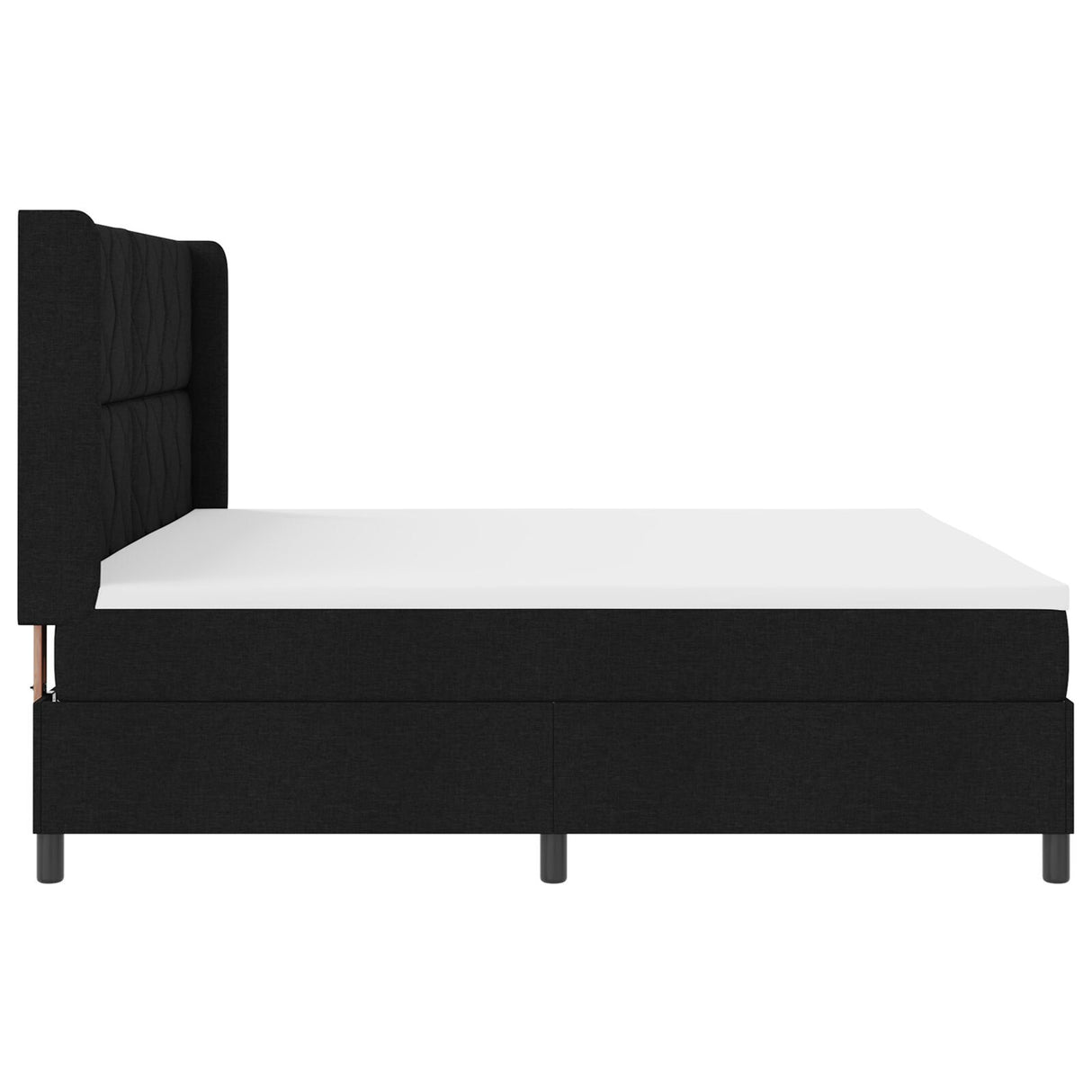Box Spring Bed With Mattress & Led Black 200X200 Cm Fabric