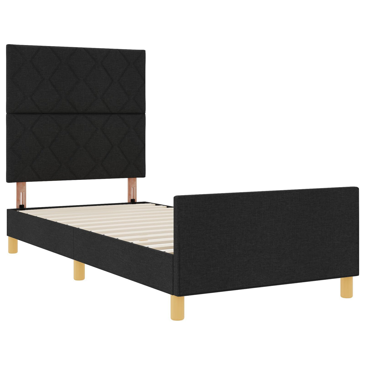 Bed Frame Black 90X190 Cm Fabric