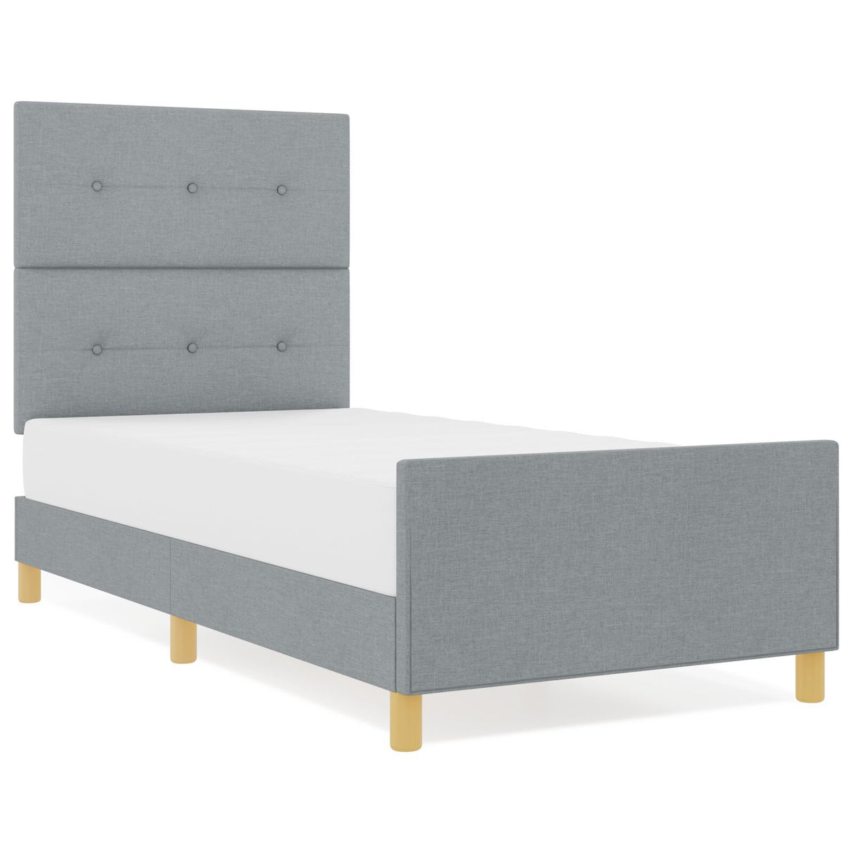 Light Grey Fabric Bed Frame 90X190 Cm