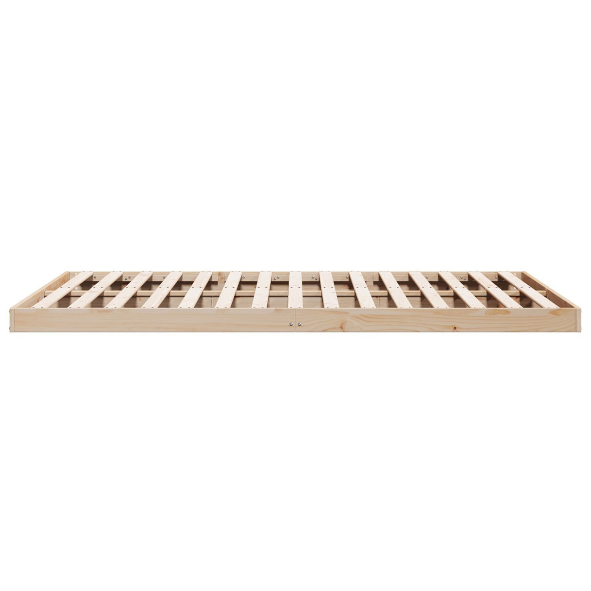 Floor Bed Frame White 200X210 Cm Solid Wood Pine