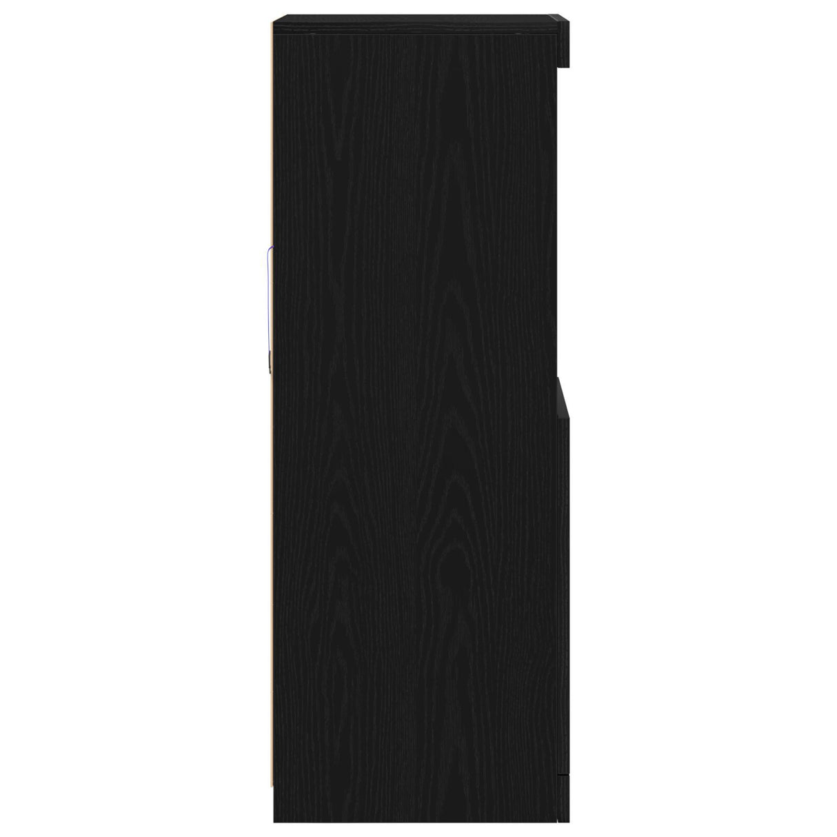 Sideboard With Led Lights Black Oak 41X37X100 Cm