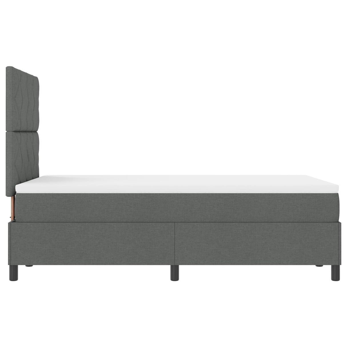 Box Spring Bed With Mattress & Led Dark Grey 120X190 Cm Fabric