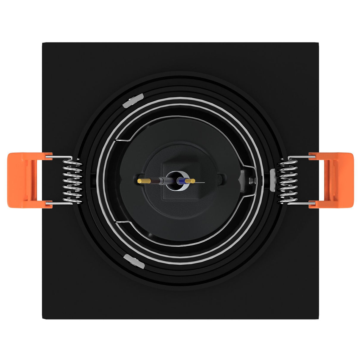 Recessed Spotlights 6 Pcs Square Gu10 Black 91X91 Mm