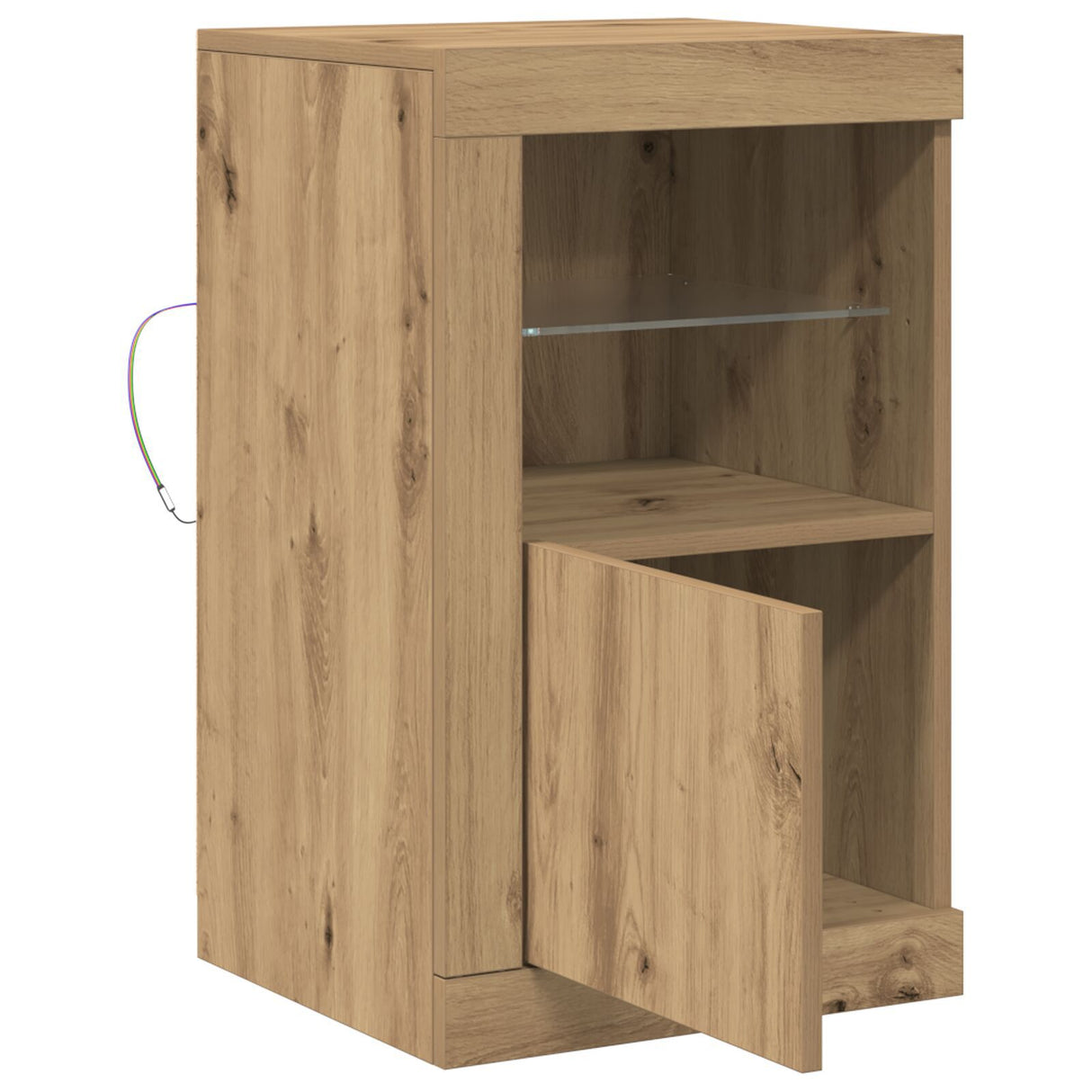 Side Cabinets With Led Lights 2 Pcs Artisan Oak 41X37X67 Cm