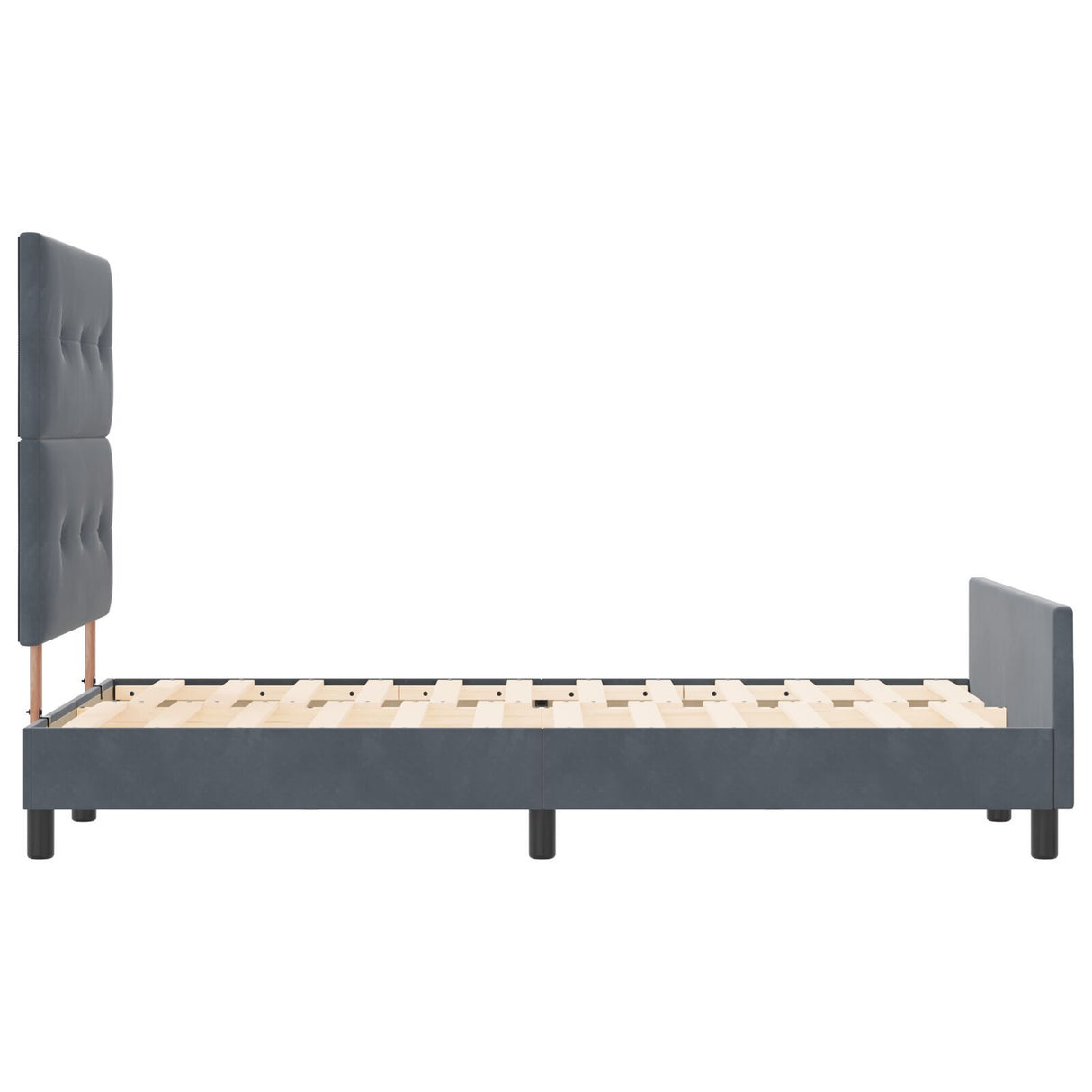 Bed Frame Dark Grey 120X200 Cm Velvet