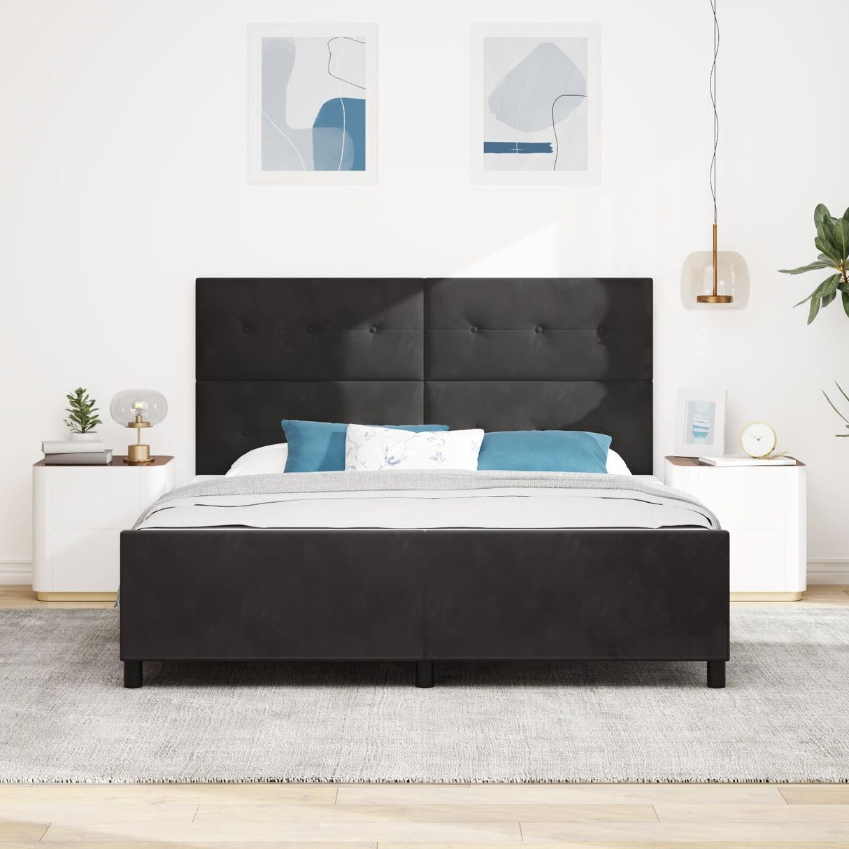 Black Velvet Bed Frame 180X200 Cm