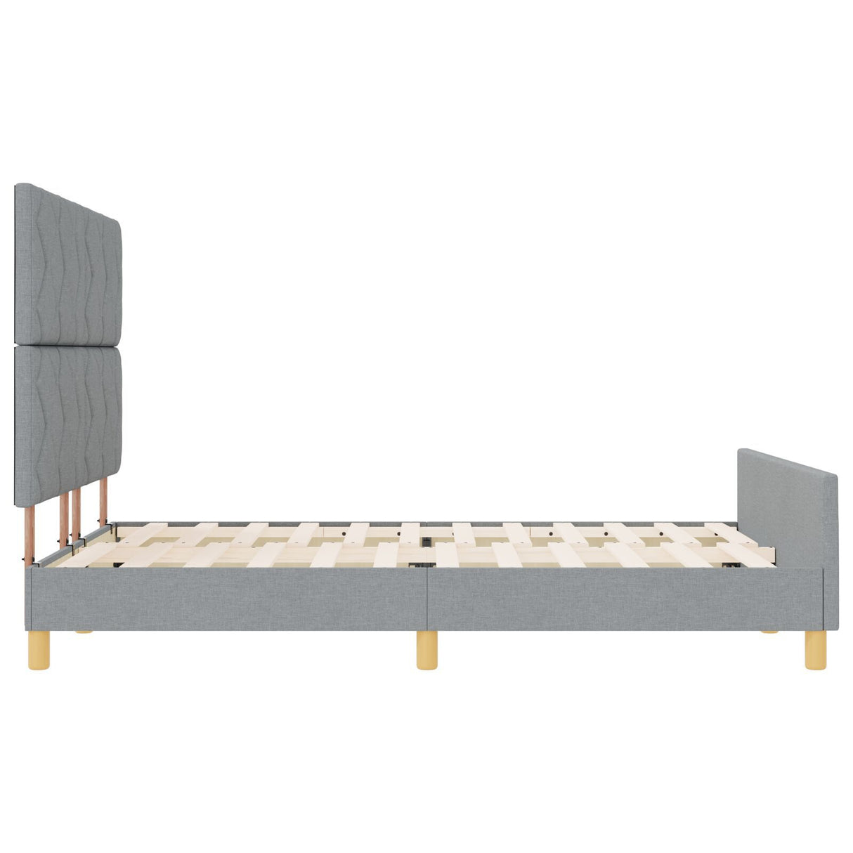 Bed Frame Light Grey 140X200 Cm Fabric