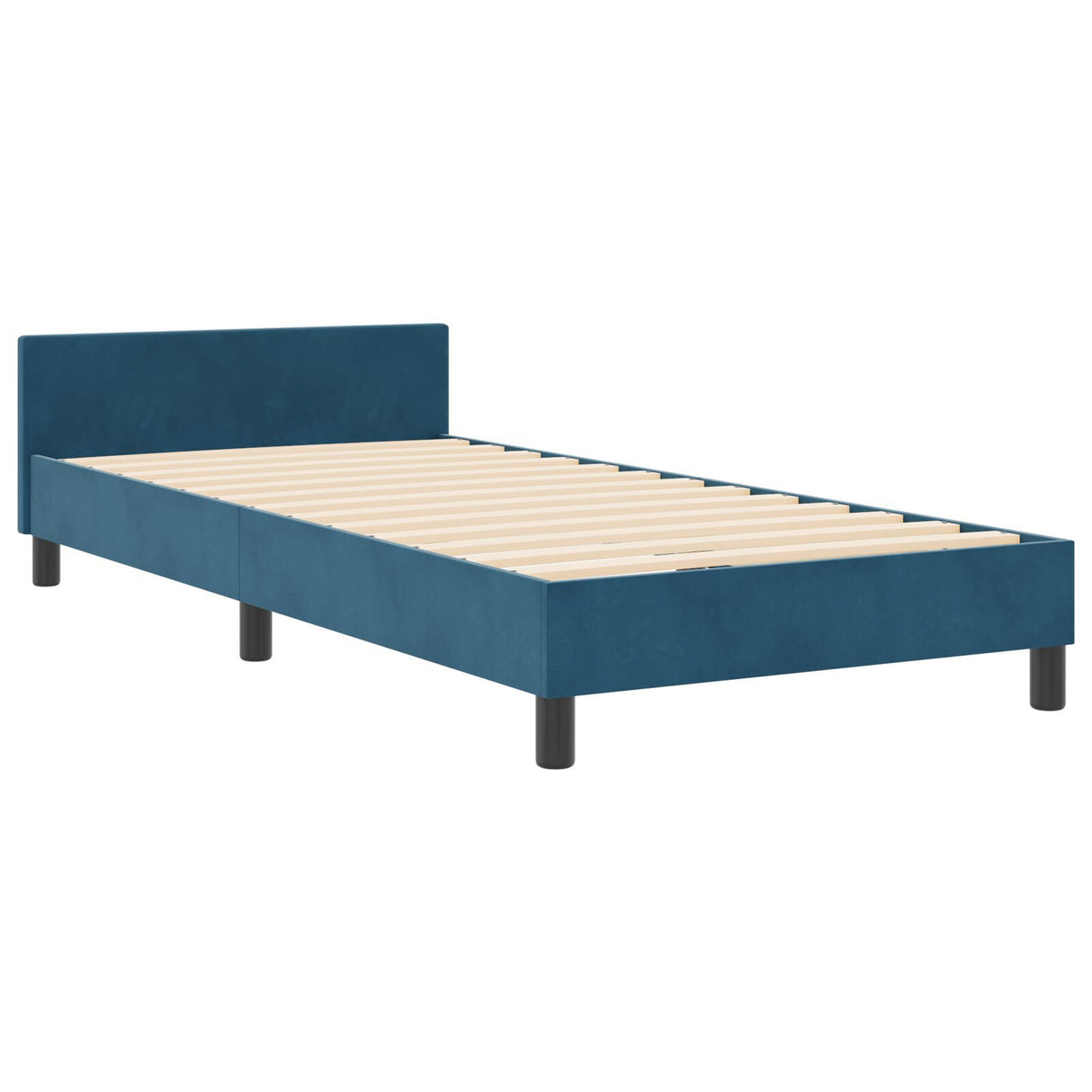 Bed Frame Dark Blue 90X200 Cm Velvet