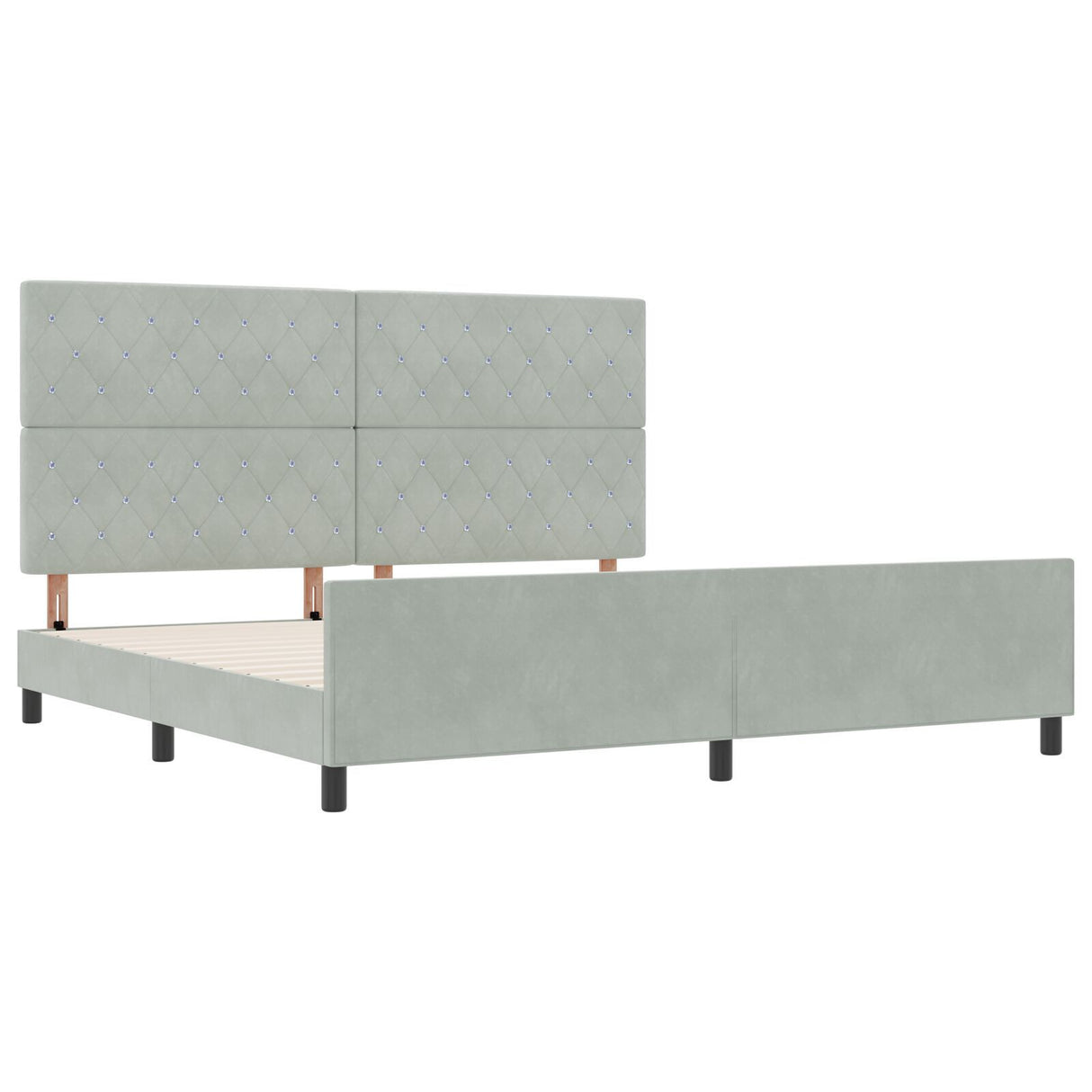 Bed Frame Light Grey 200X200 Cm Velvet