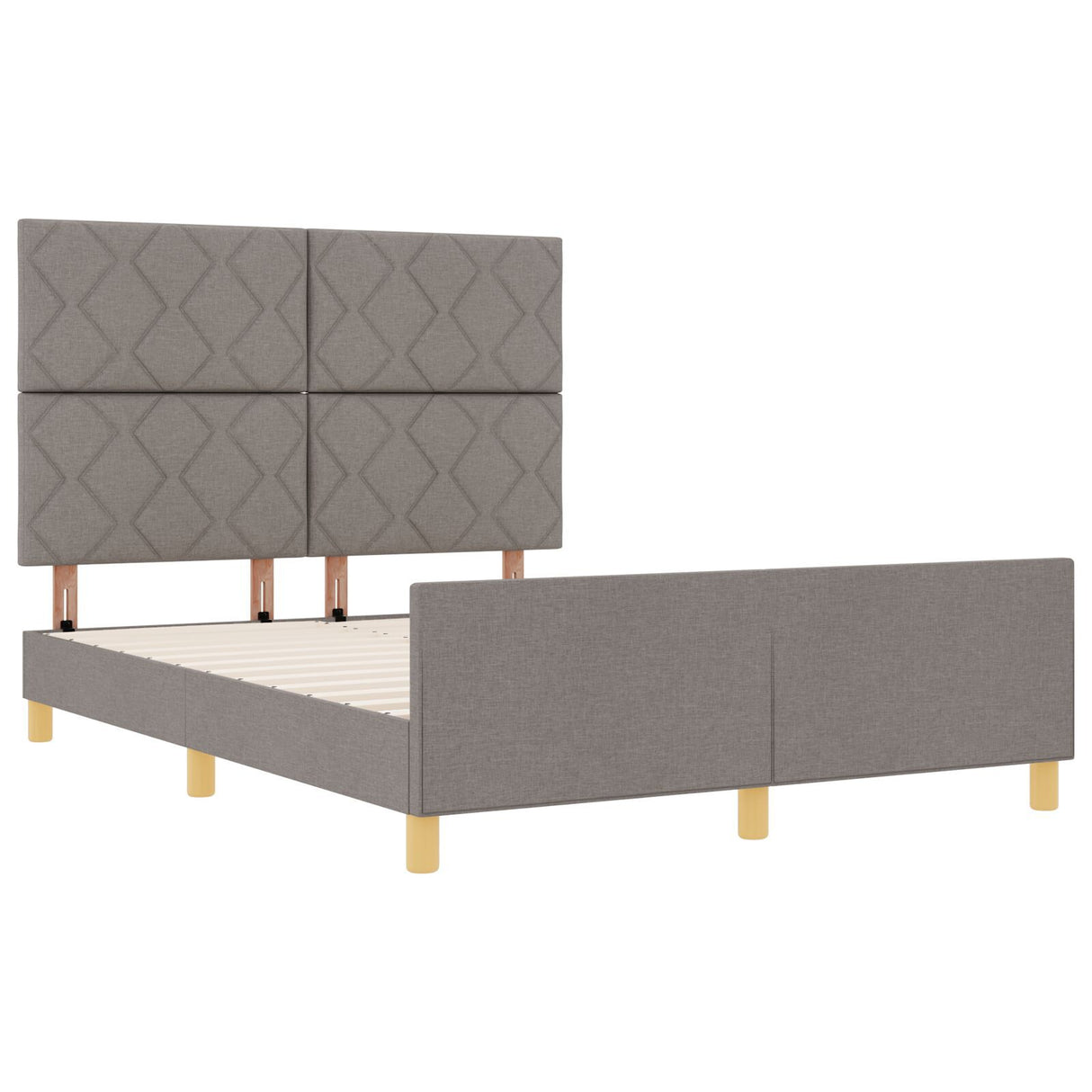 Bed Frame In Taupe, 140X190 Cm, Fabric