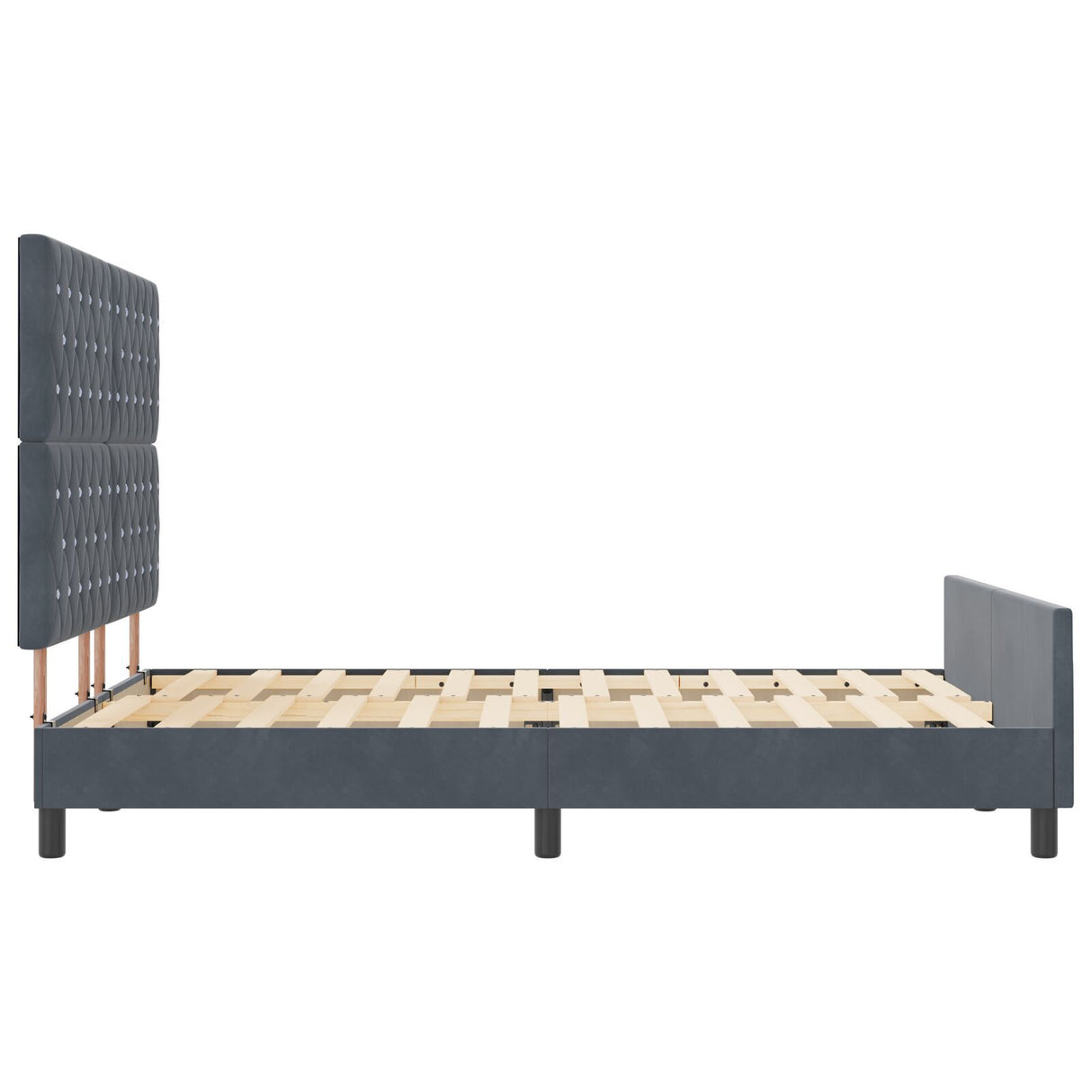 Bed Frame Dark Grey 160X200 Cm Velvet