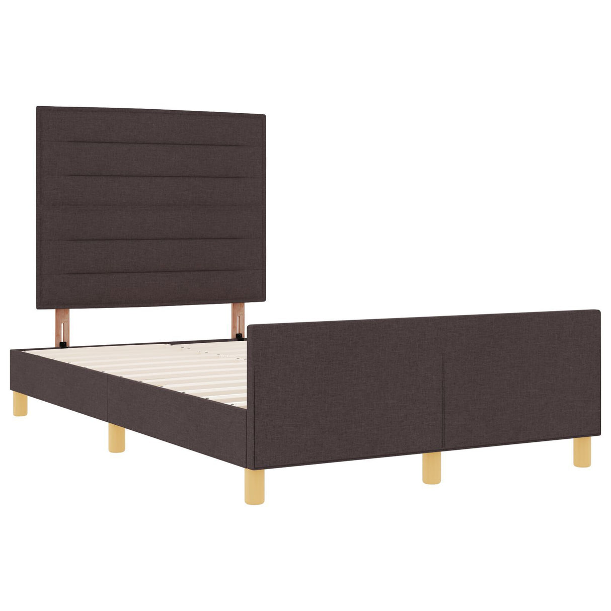 Bed Frame In Dark Brown, 120X200 Cm, Fabric