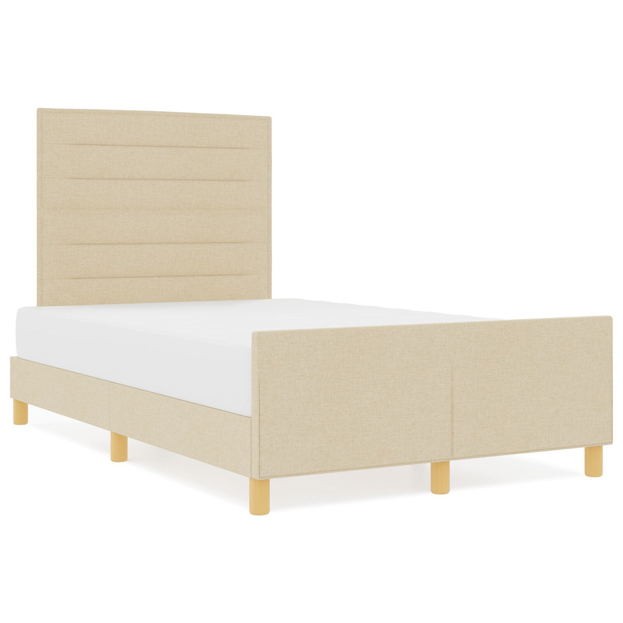 Bed Frame In Cream, 120X200 Cm, Fabric