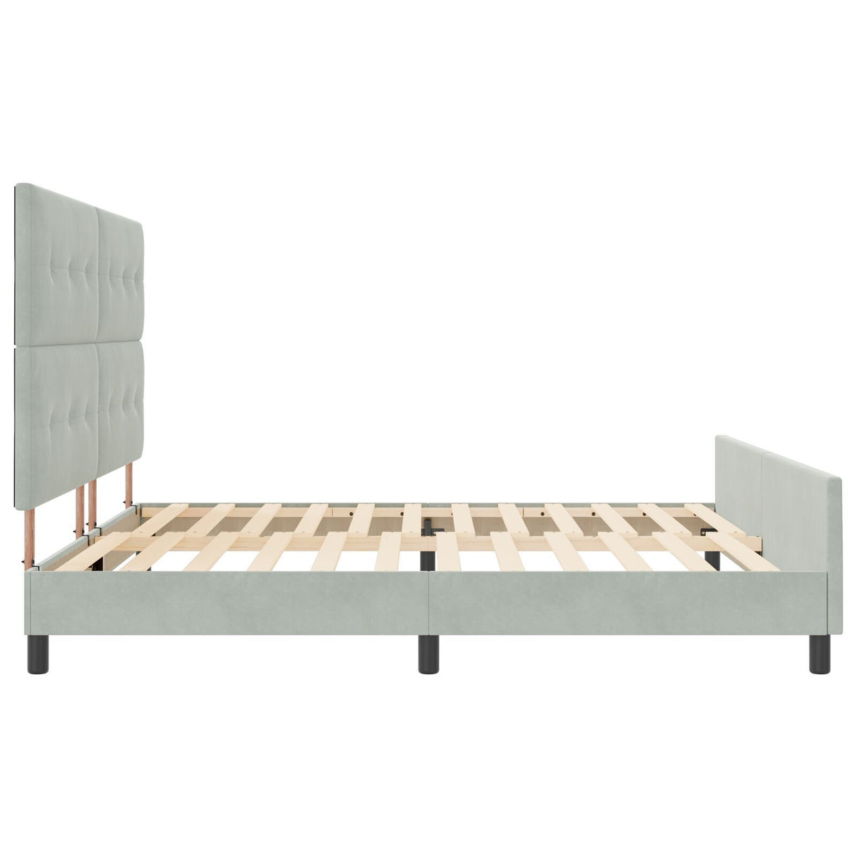 Bed Frame Light Grey 200X200 Cm Velvet
