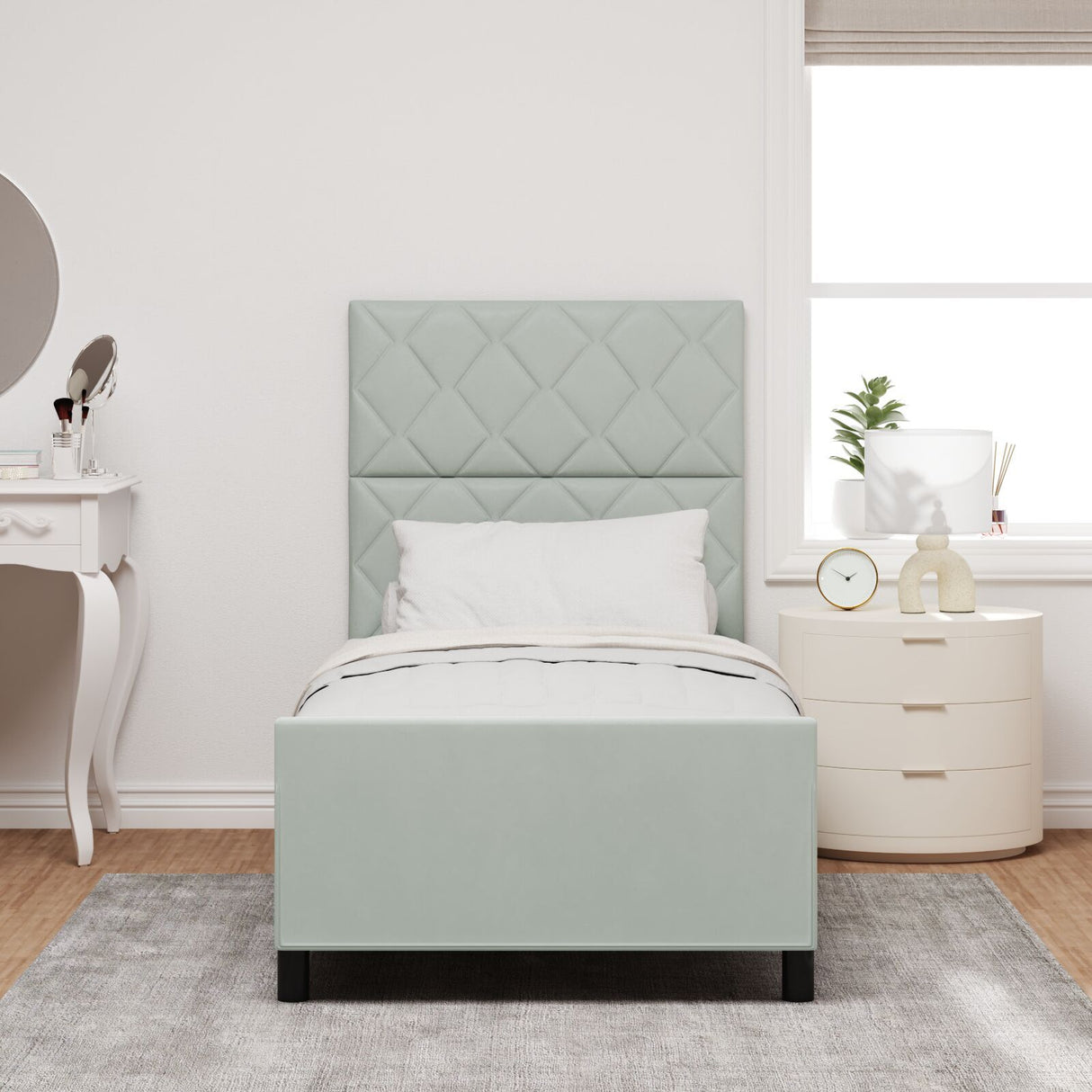 Bed Frame Light Grey 90X190 Cm Velvet