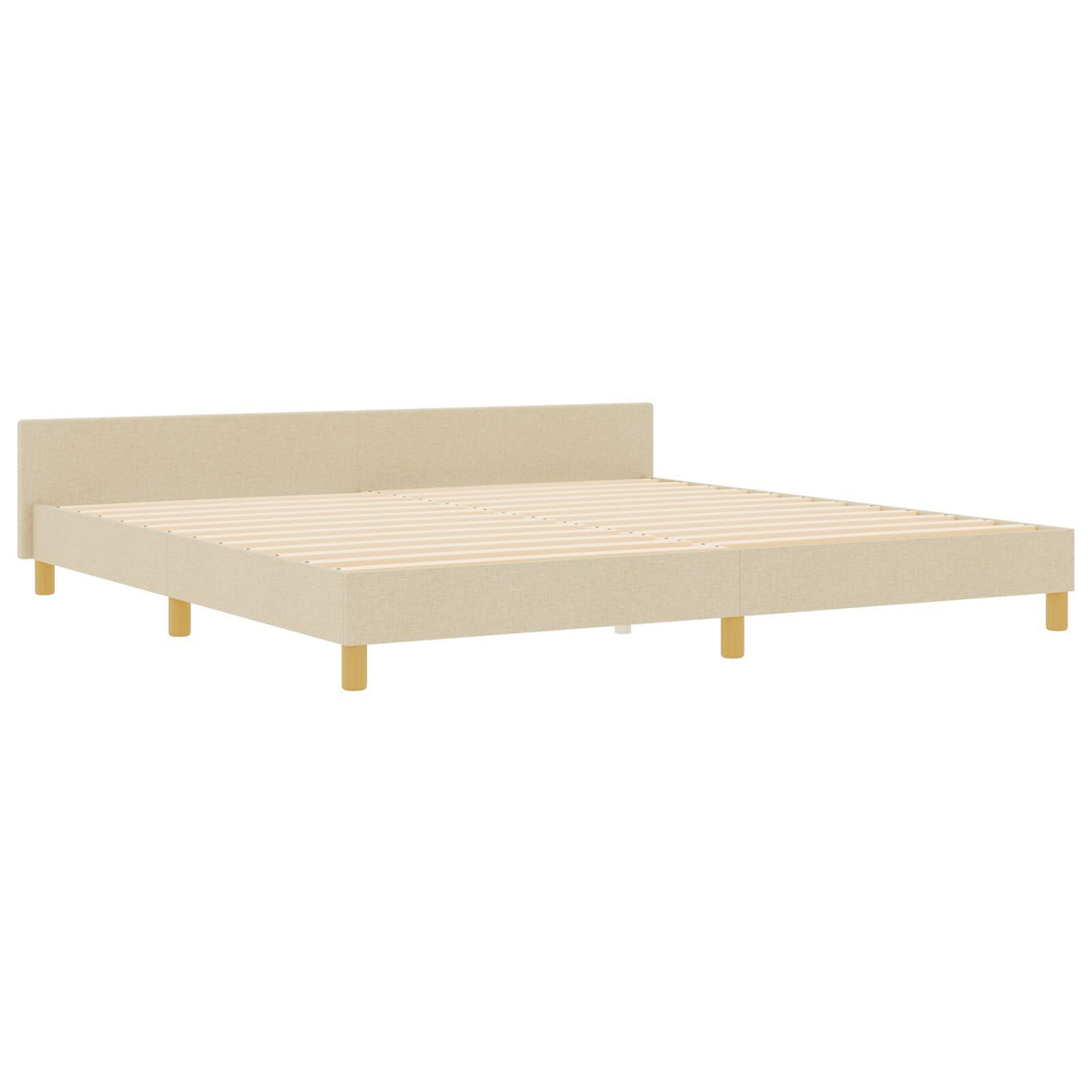 Bed Frame Cream 200X200 Cm Fabric