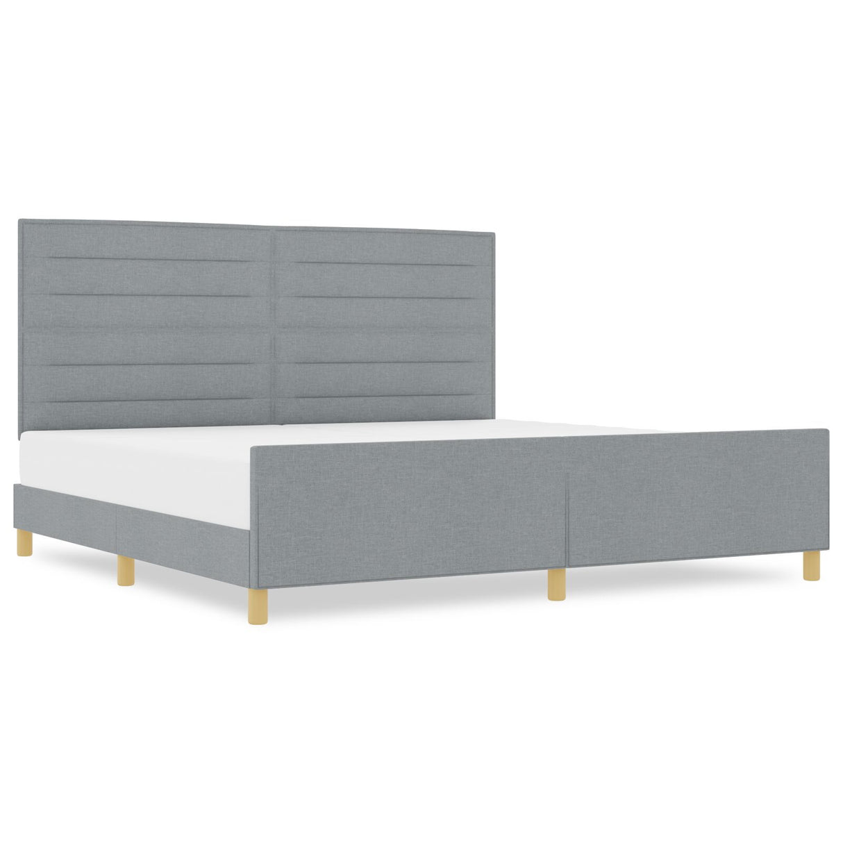 Bed Frame In Light Grey, 200X200 Cm, Fabric