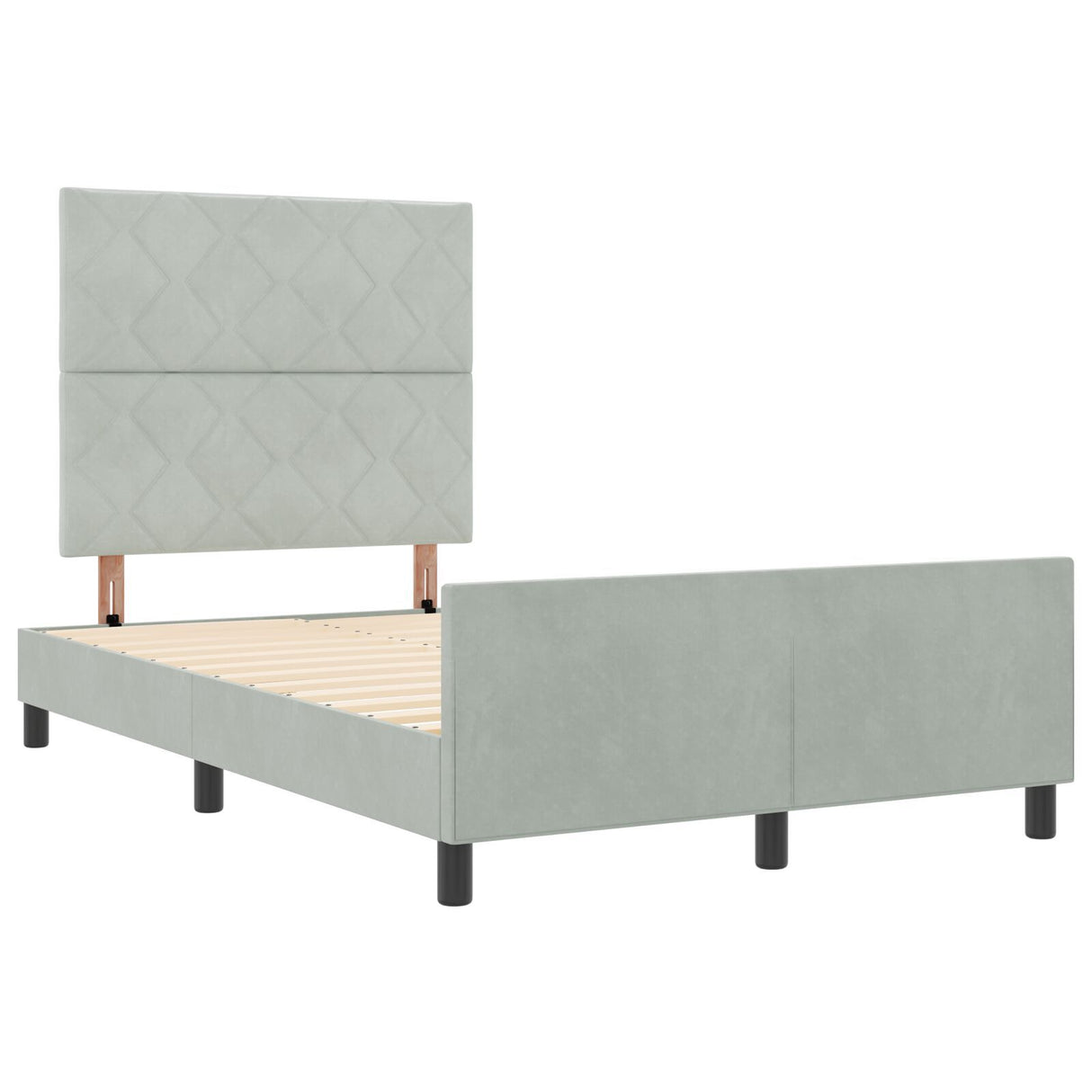 Bed Frame Light Grey 120X200 Cm Velvet