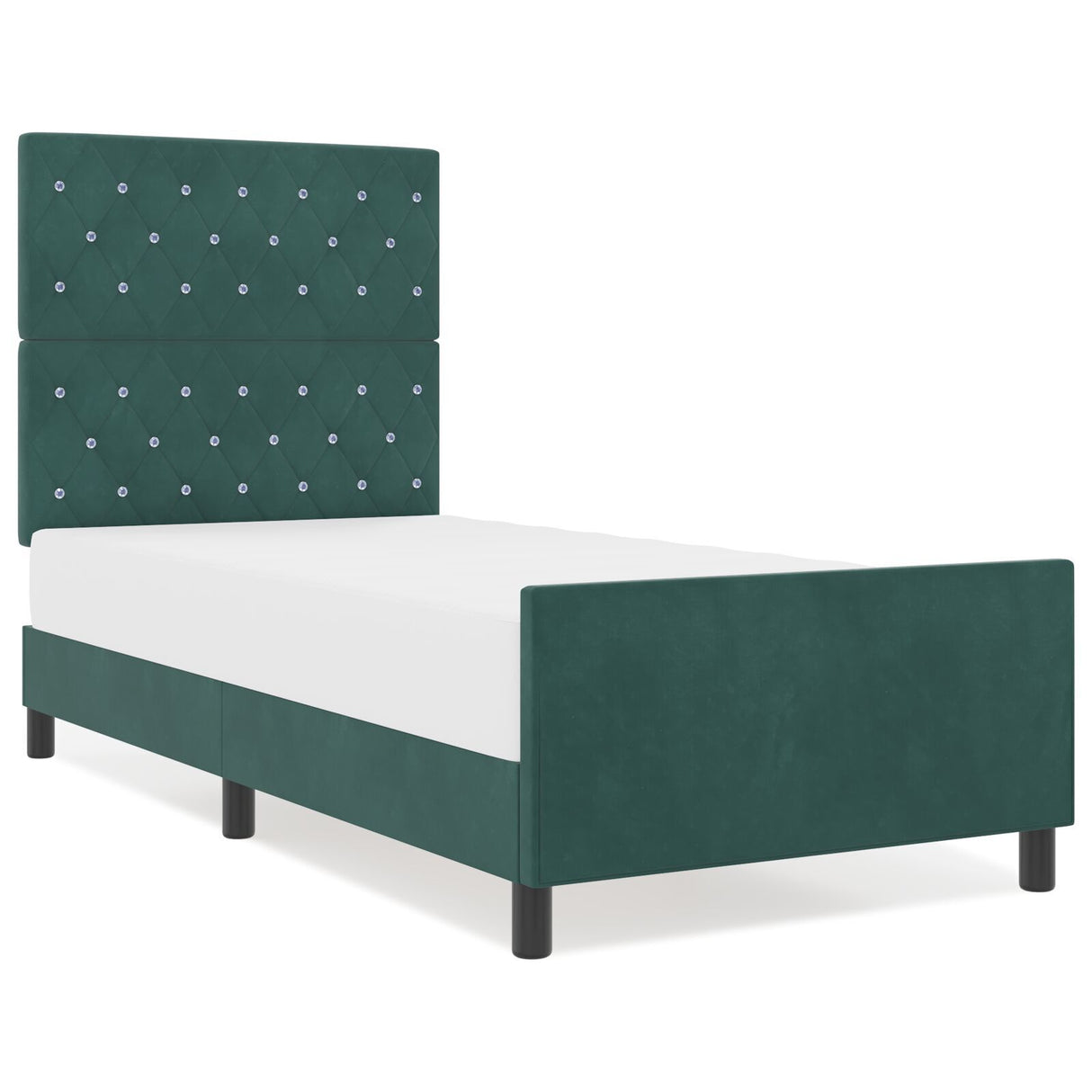 Bed Frame Dark Green 90X190 Cm Velvet
