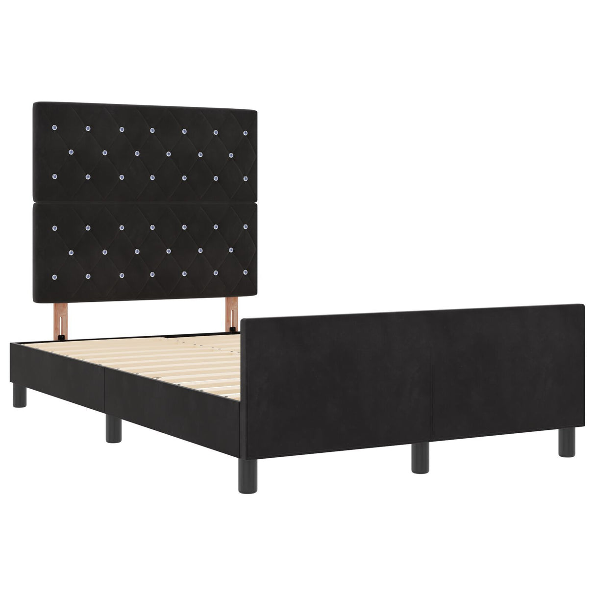 Bed Frame Black 120X200 Cm Velvet