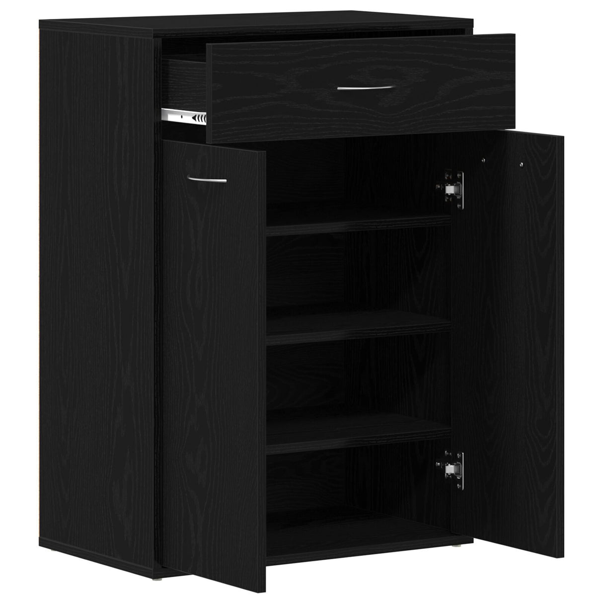 Shoe Cabinet - Black Oak, 60X35X84 Cm, Made Of Engineered Wood
