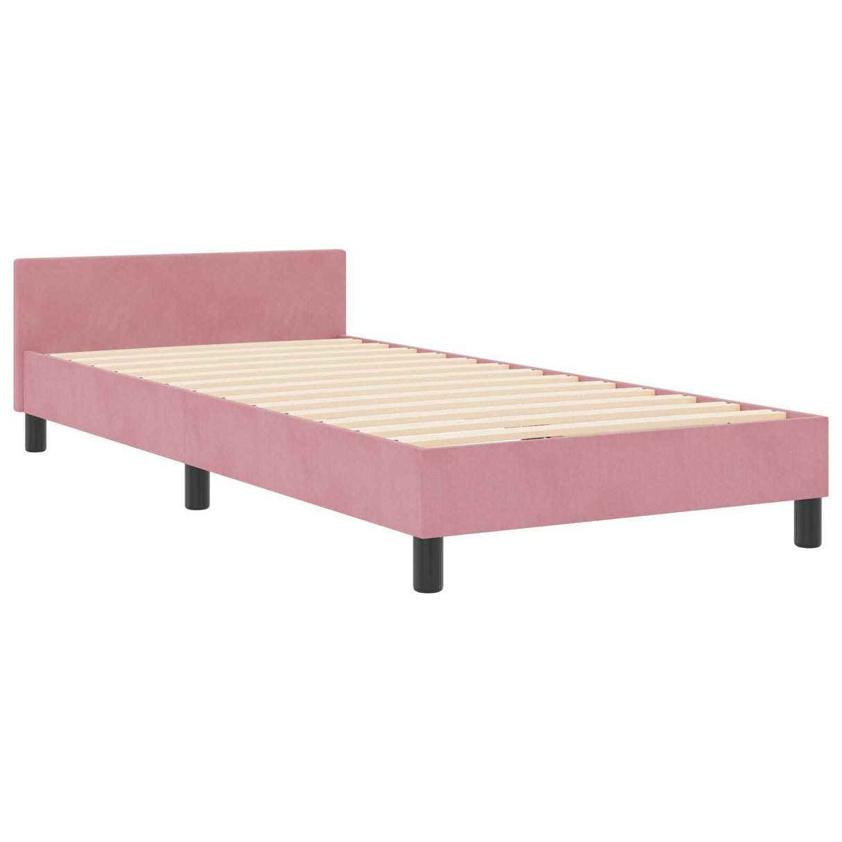 Bed Frame Pink 100X200 Cm Velvet