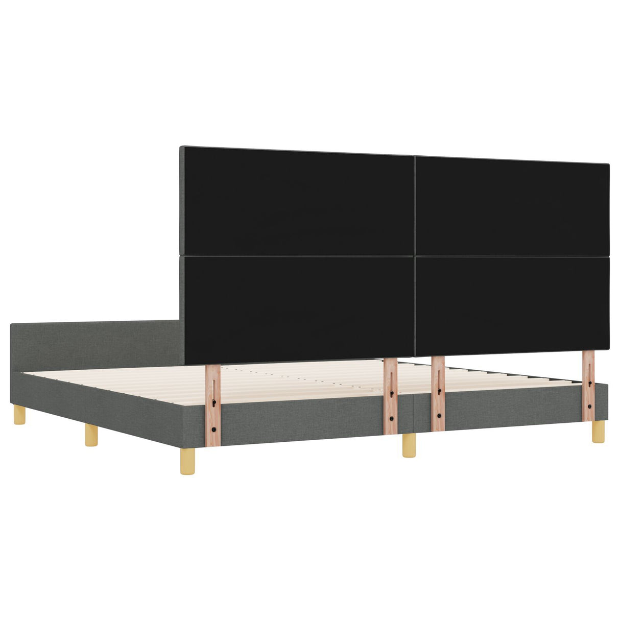Dark Grey Fabric Bed Frame 200X200 Cm