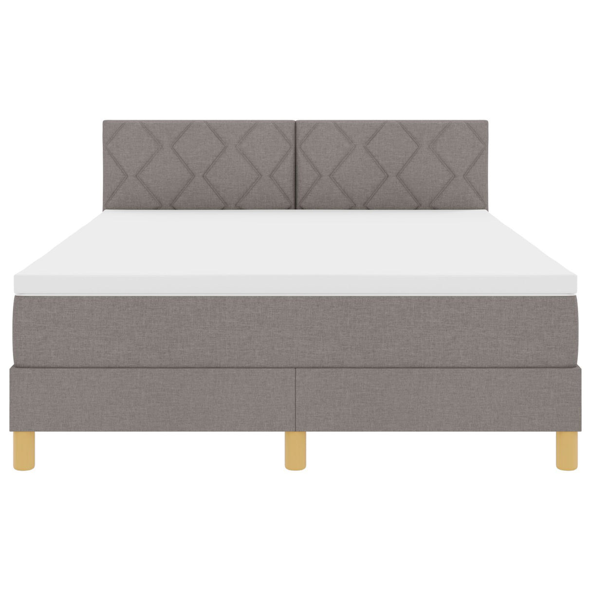Box Spring Bed With Mattress & Led Taupe 160X200 Cm Fabric