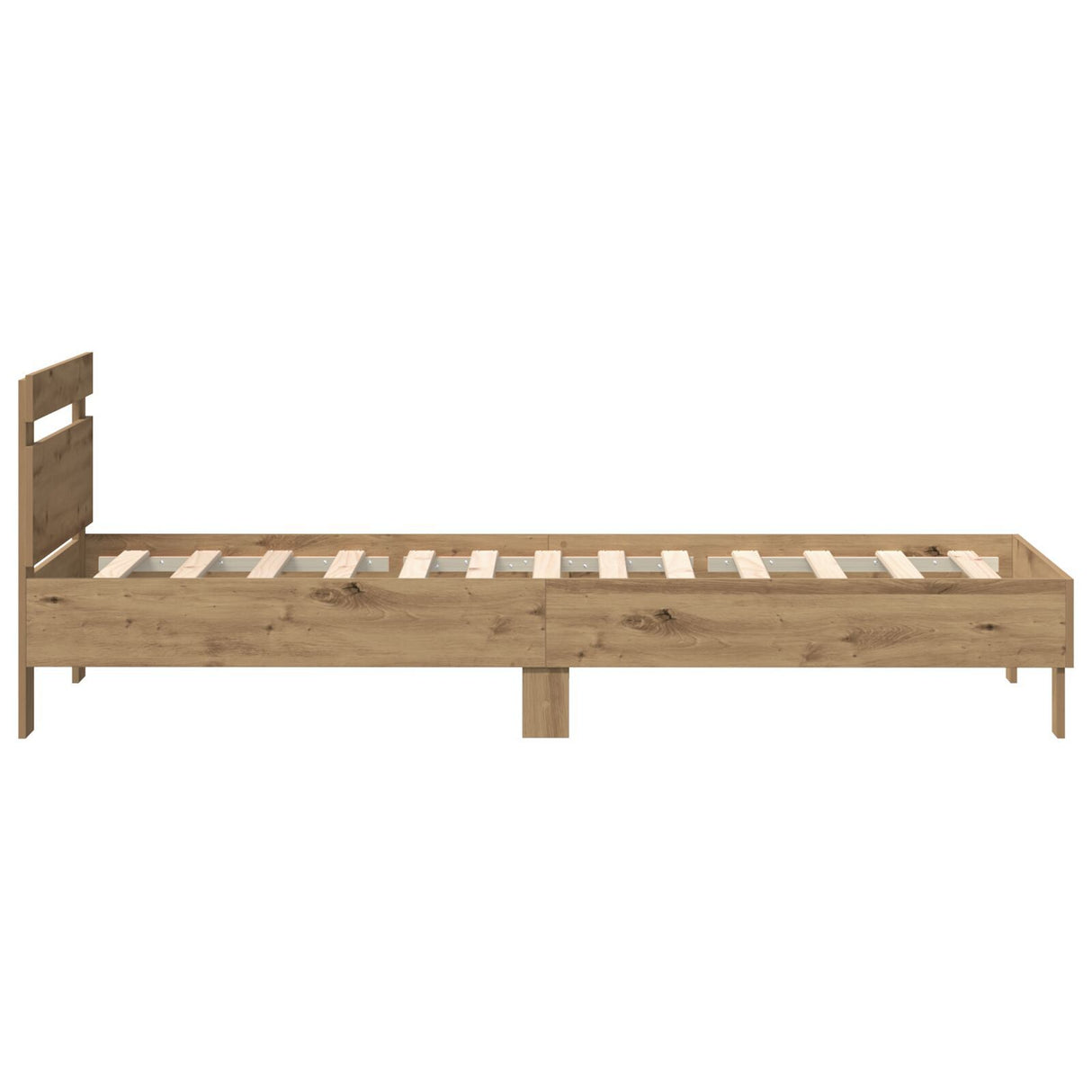 Bed Frame With Led Lights Artisan Oak 90X200 Cm Engineered Wood