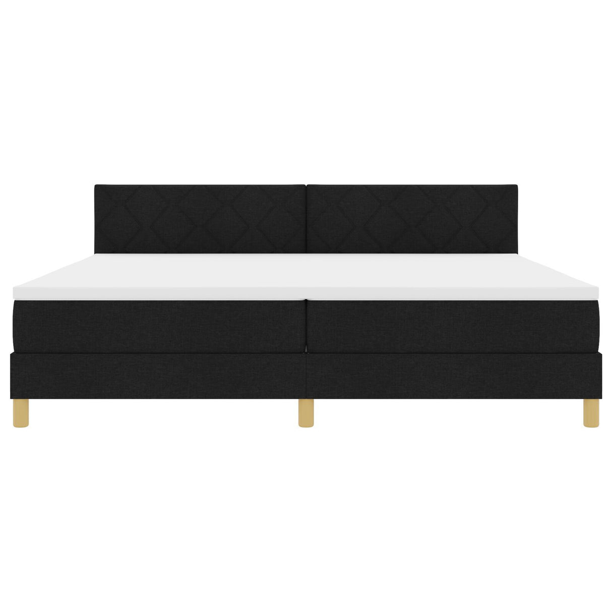 Box Spring Bed With Mattress & Led Black 200X200 Cm Fabric