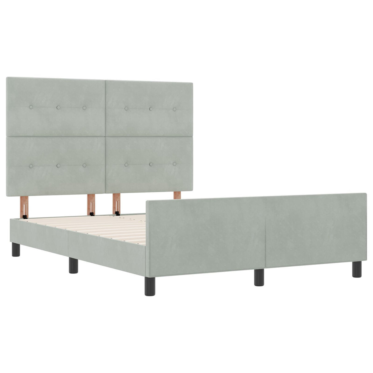 Bed Frame Light Grey 160X200 Cm Velvet
